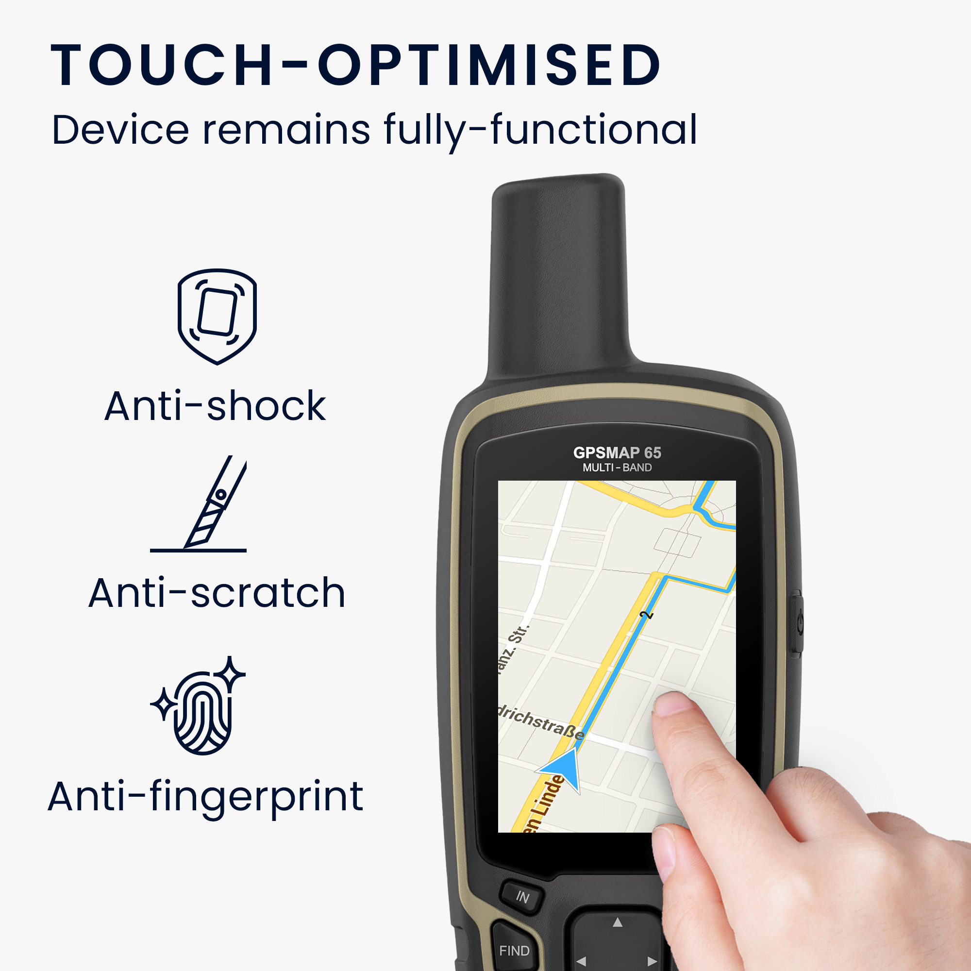 2x Ochranná fólie na GPS kwmobile pro Garmin GPSMAP 62 / 62sc / 64 / 64st/… - čirá
