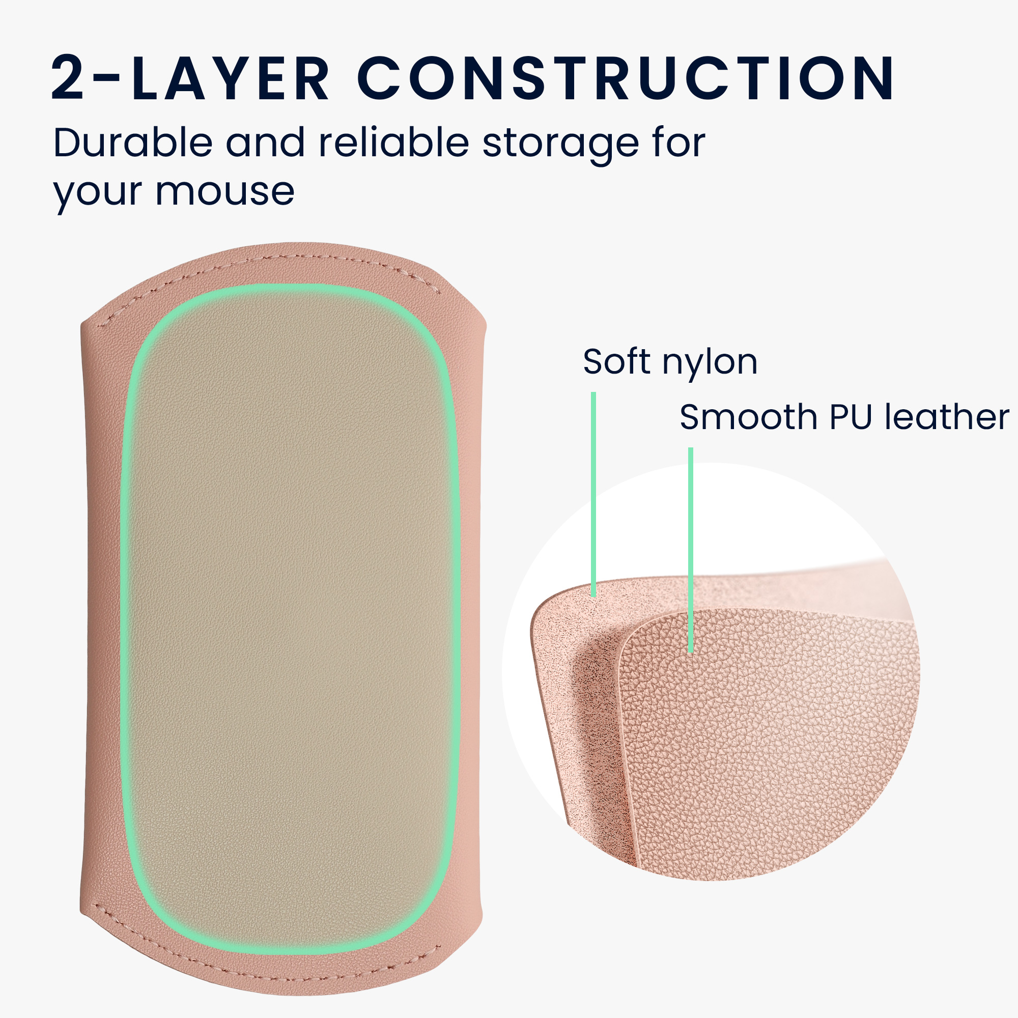 Pouzdro pro Apple Magic Mouse 1 / Magic Mouse 2 / Logitech Pebble Wireless kwmobile z eko kůže - starorůžová
