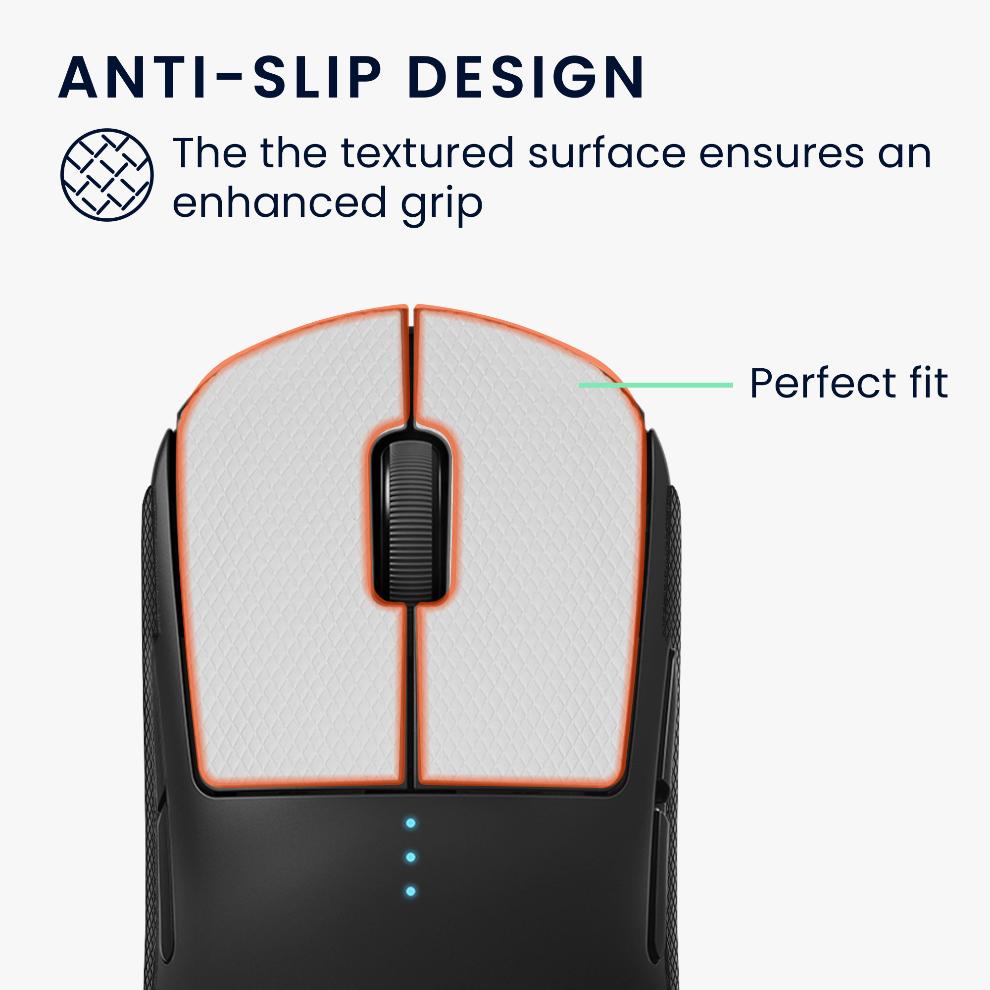 Grip tape ekokůže herní myš Logitech G Pro Wireless 1 kwmobile bílá