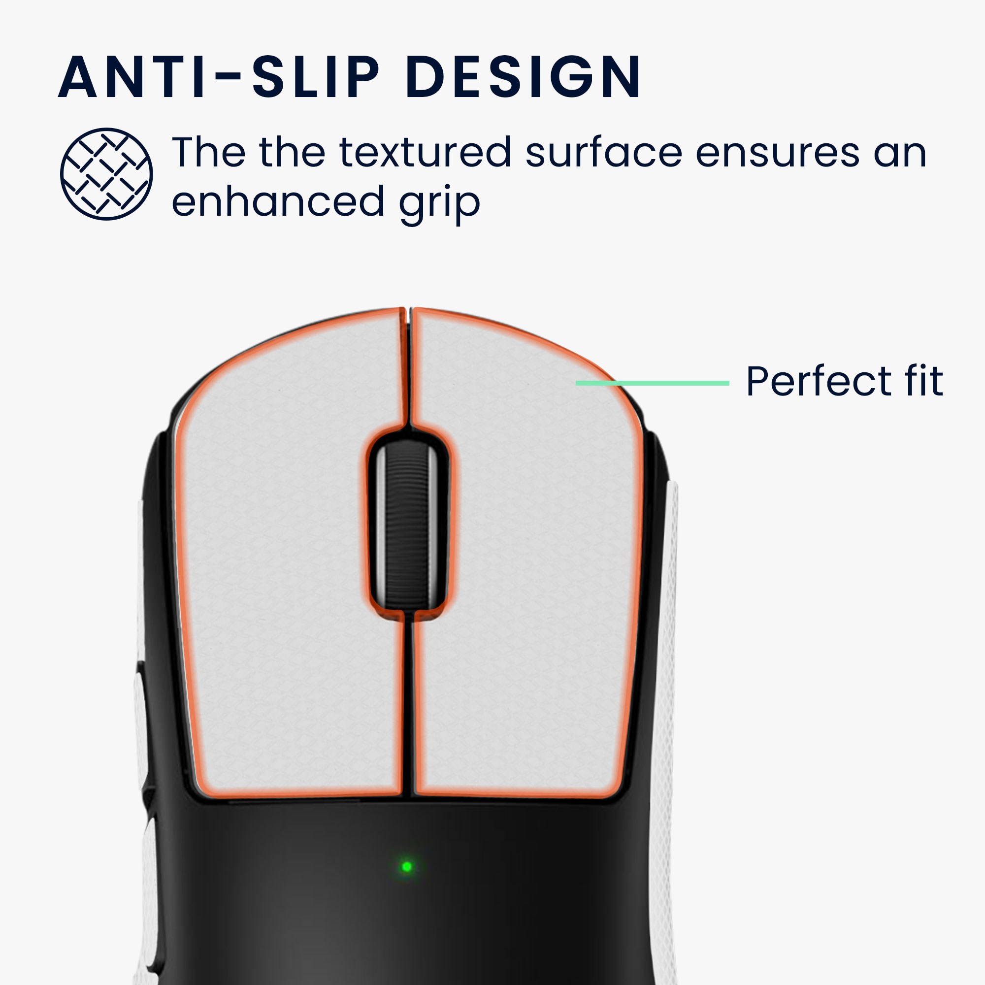Grip tape ekokůže herní myš Logitech G Pro Wireless 2 / Wireless 3 kwmobile bílá