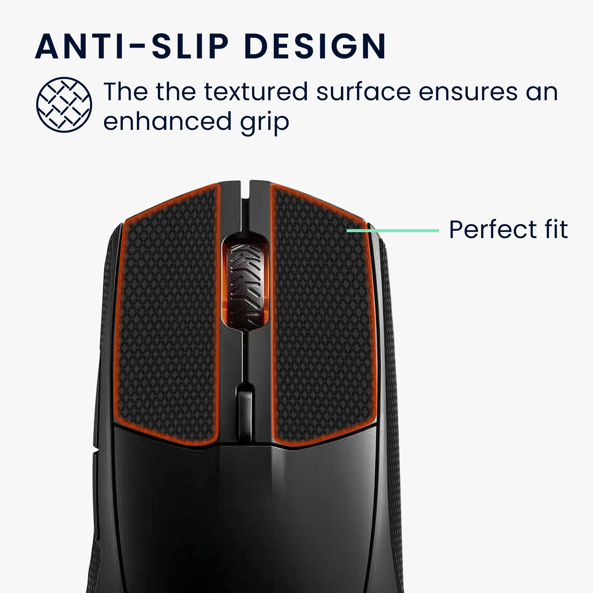 Protiskluzová páska na myš pro SteelSeries Rival 3 kwmobile z eko kůže - černá