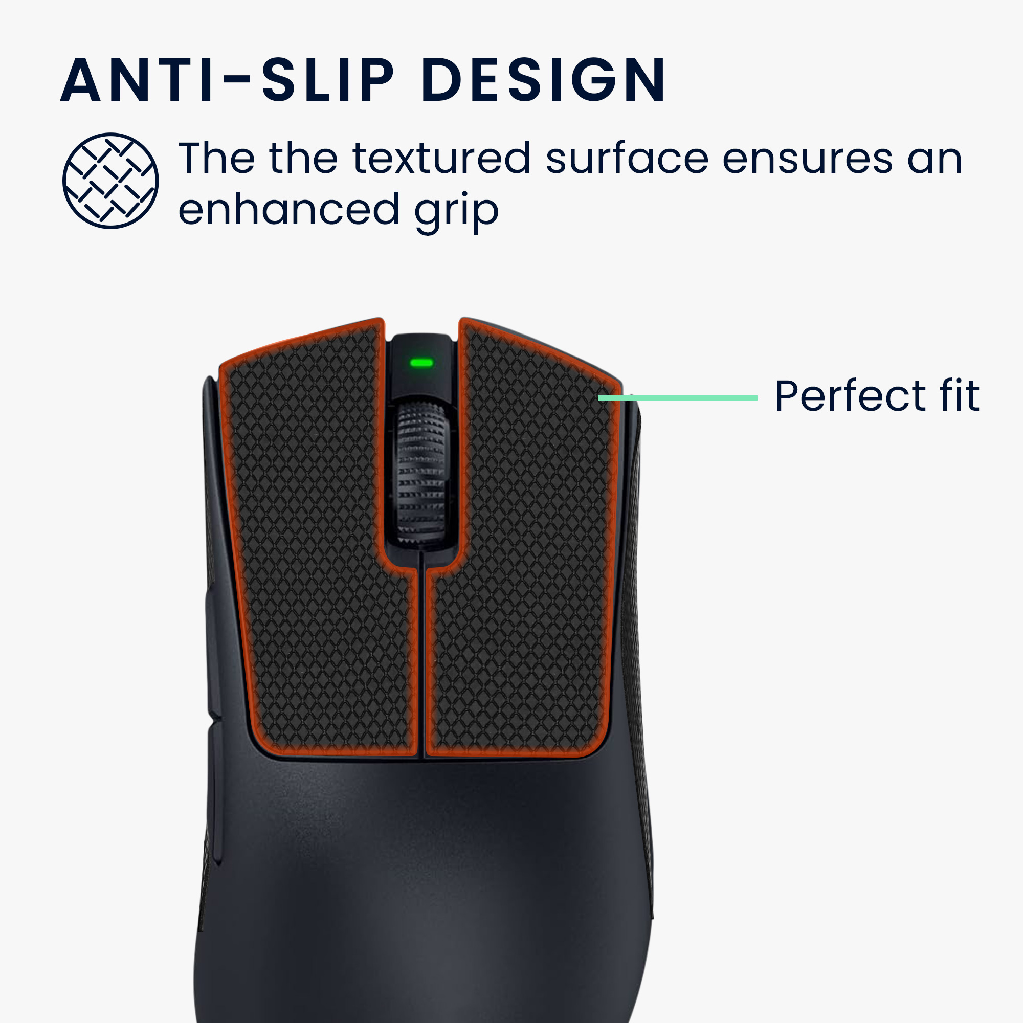 Grip tape na myš Razer DeathAdder V3 Pro kwmobile černý