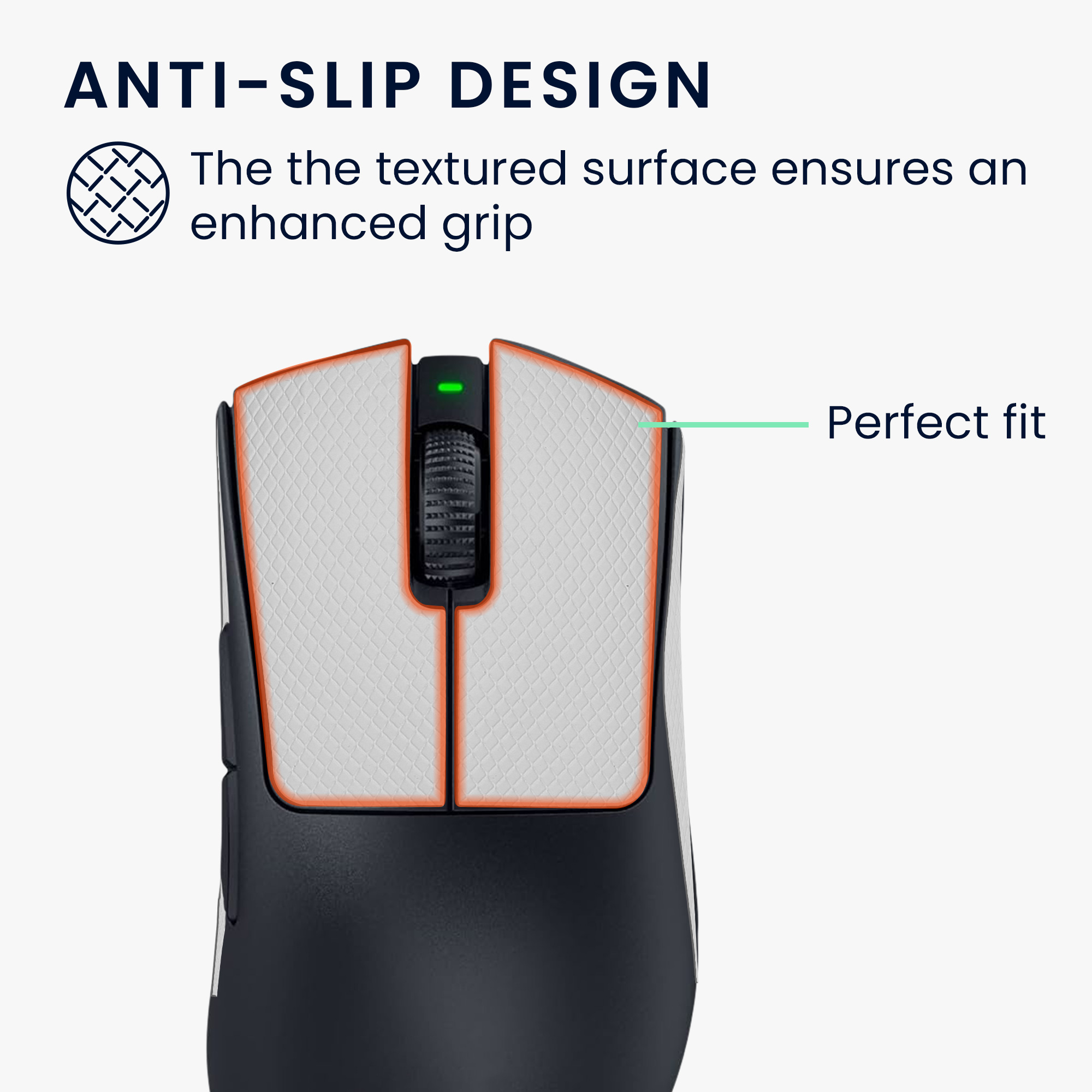 Grip tape na myš Razer DeathAdder V3 Pro kwmobile bílý