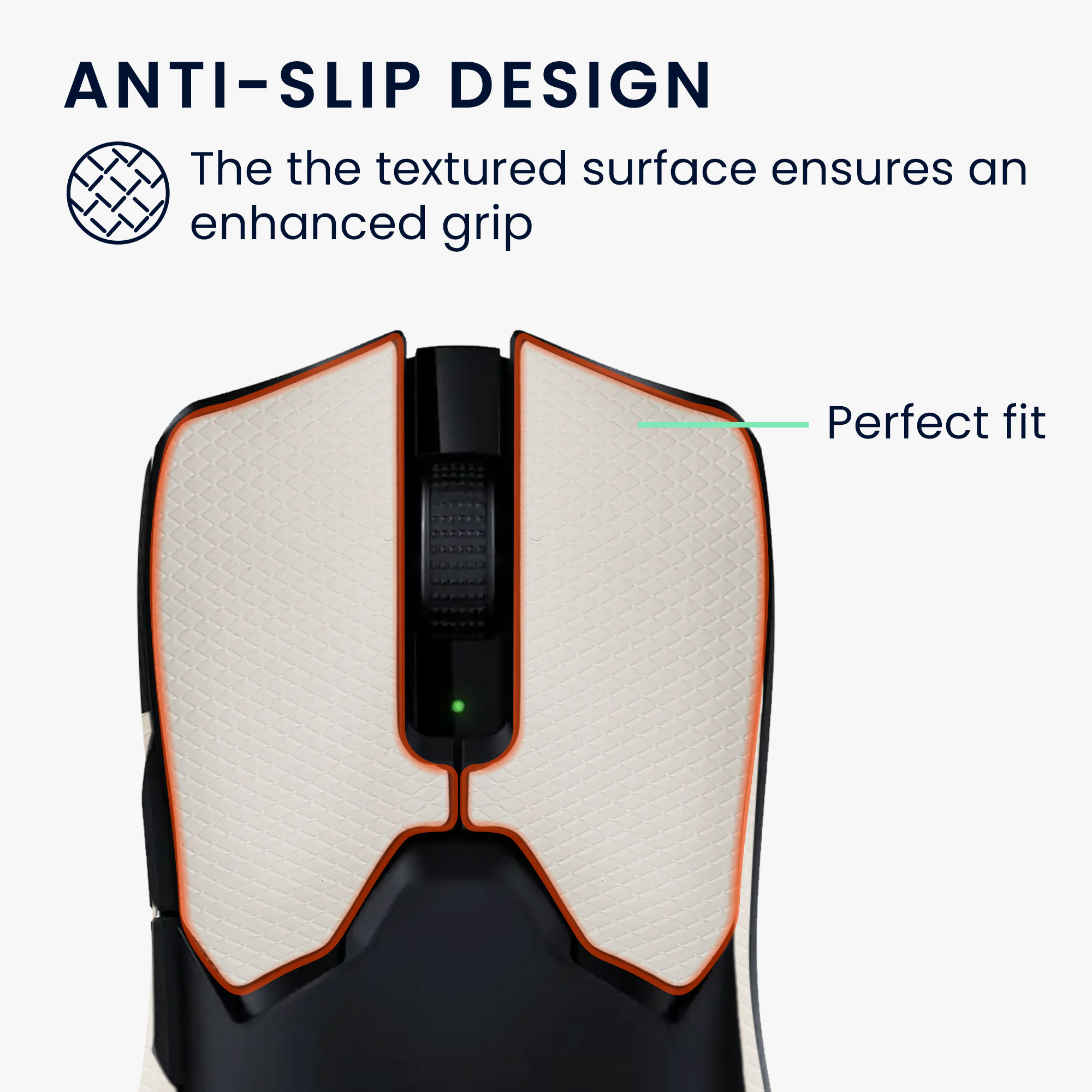 Grip tape na myš kwmobile pro Razer Viper V2 Pro - bílá