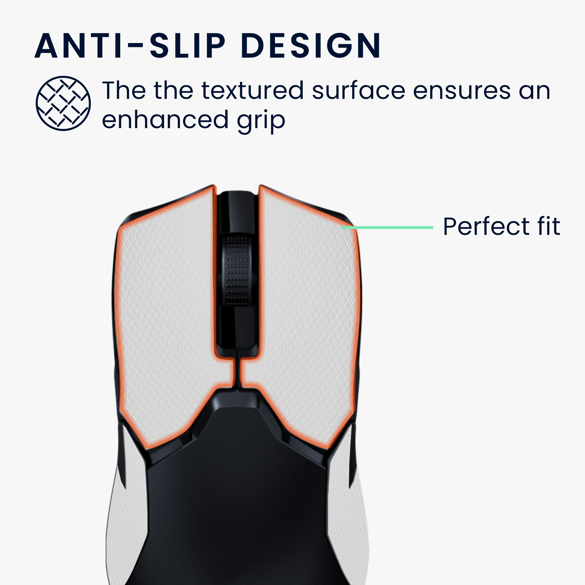 Grip tape na myš kwmobile pro Razer Viper Ultimate - bílá