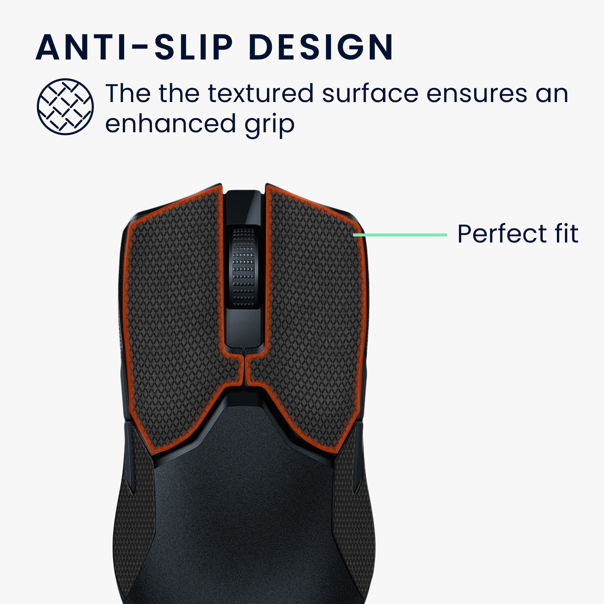 Grip tape na myš kwmobile pro Razer Viper 8k HZ - černá