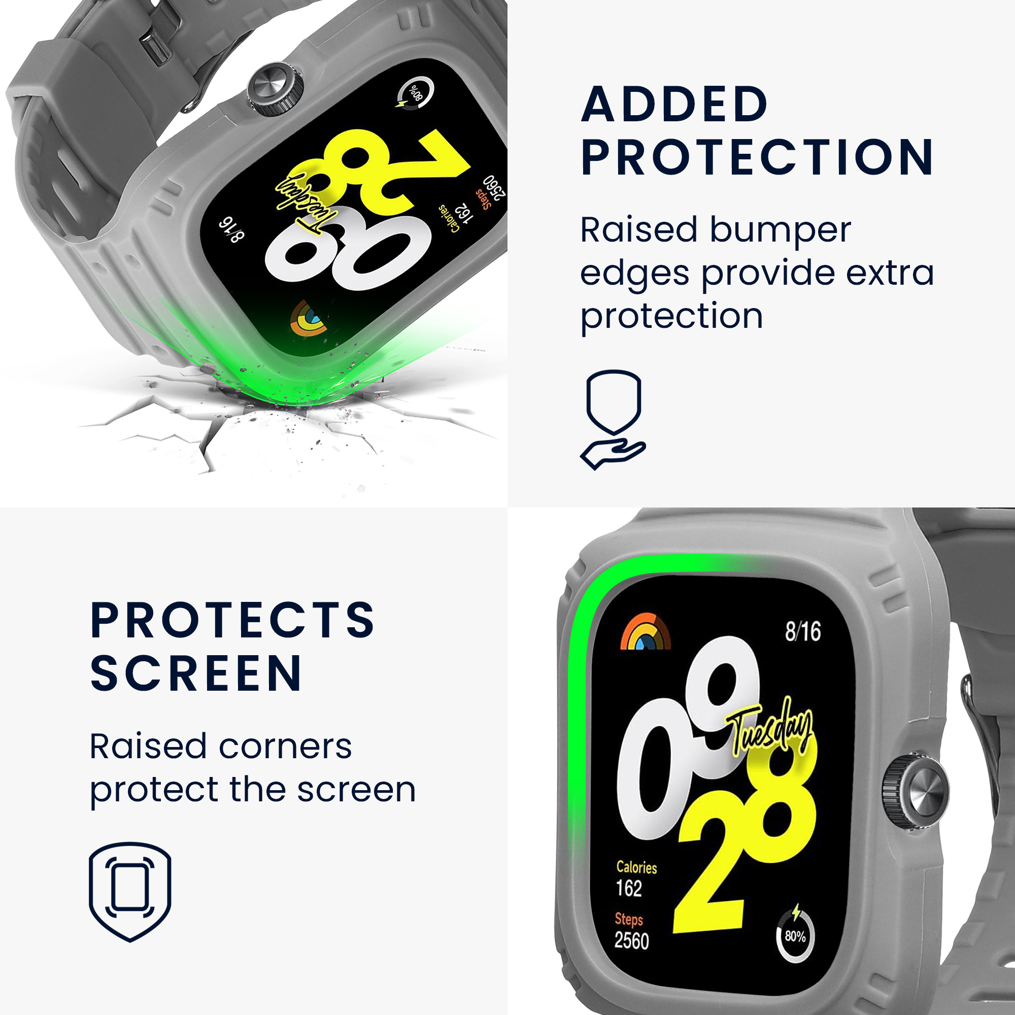 kwmobile řemínek k hodinkám Redmi Watch 4 - šedá