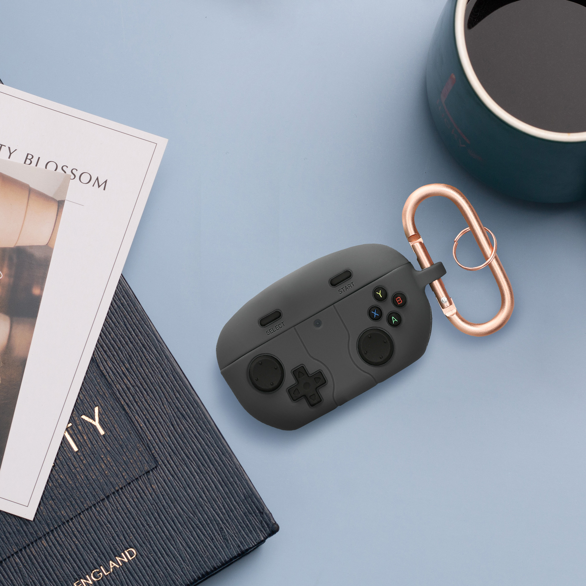 Designový obal pro Sony WF-1000XM5 kwmobile s karabinou silikonové - černá
