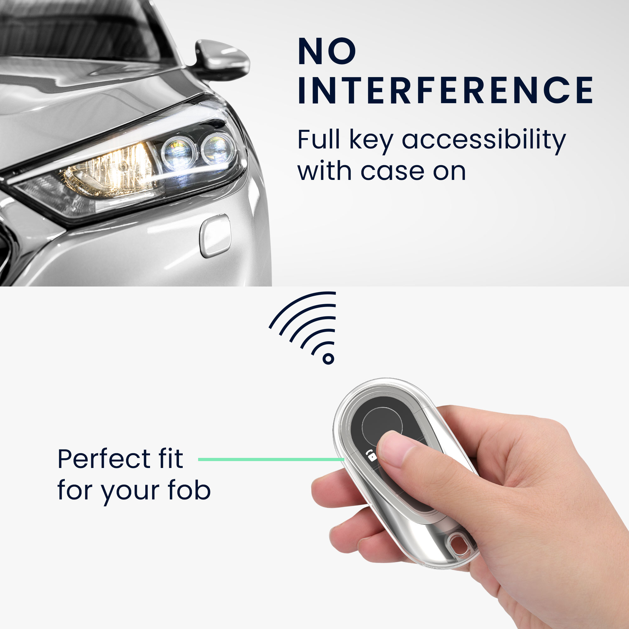 Obal na klíč od auta pro Mercedes Benz chytrý klíč se 3 tlačítky kwmobile TPU - transparentní