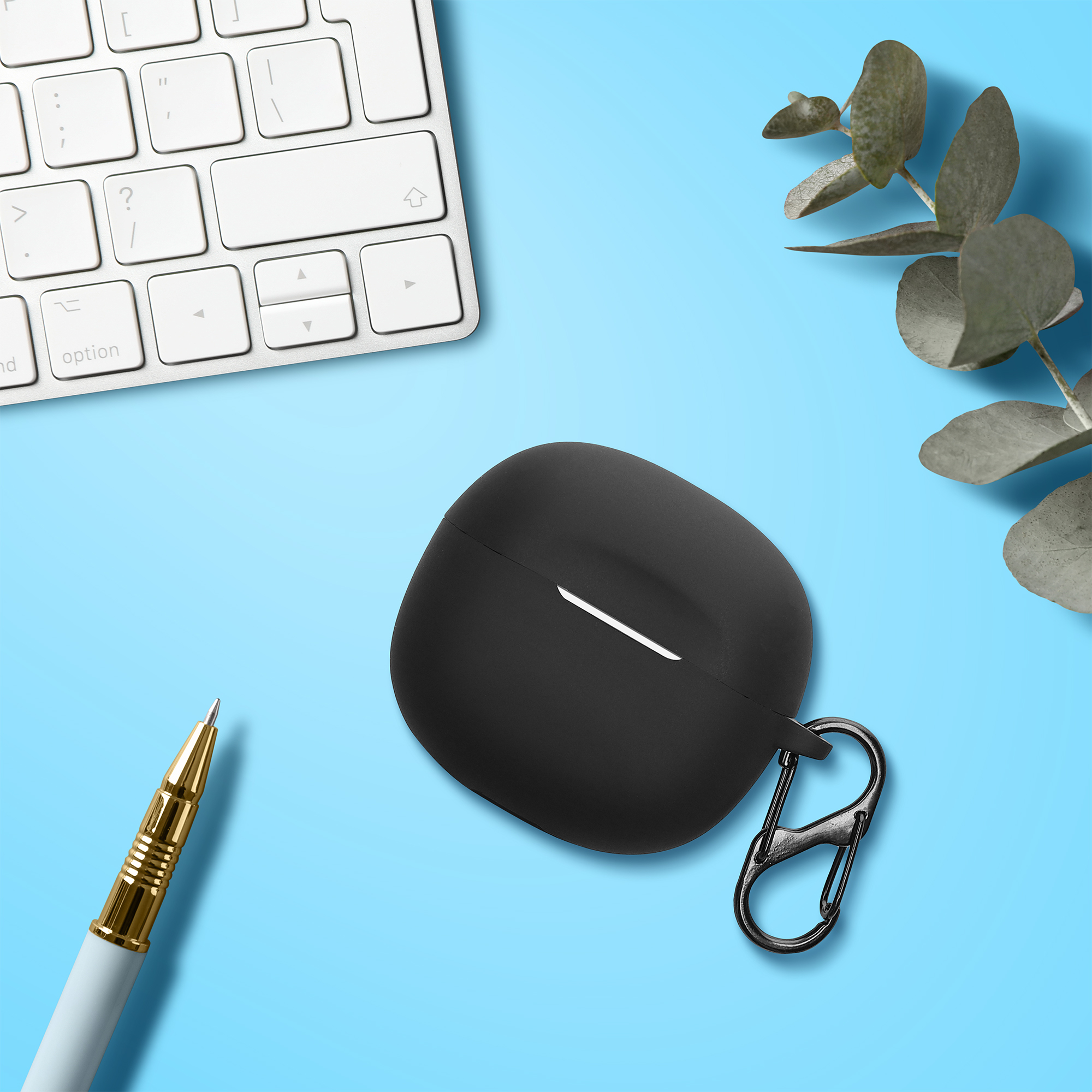 Silikonový obal nabíjecí pouzdro sluchátka Earbuds Charging černá kwmobile
