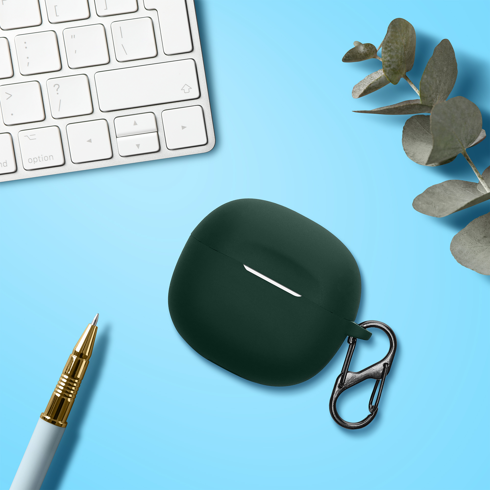 Silikonový obal nabíjecí pouzdro sluchátka Earbuds Charging zelená kwmobile