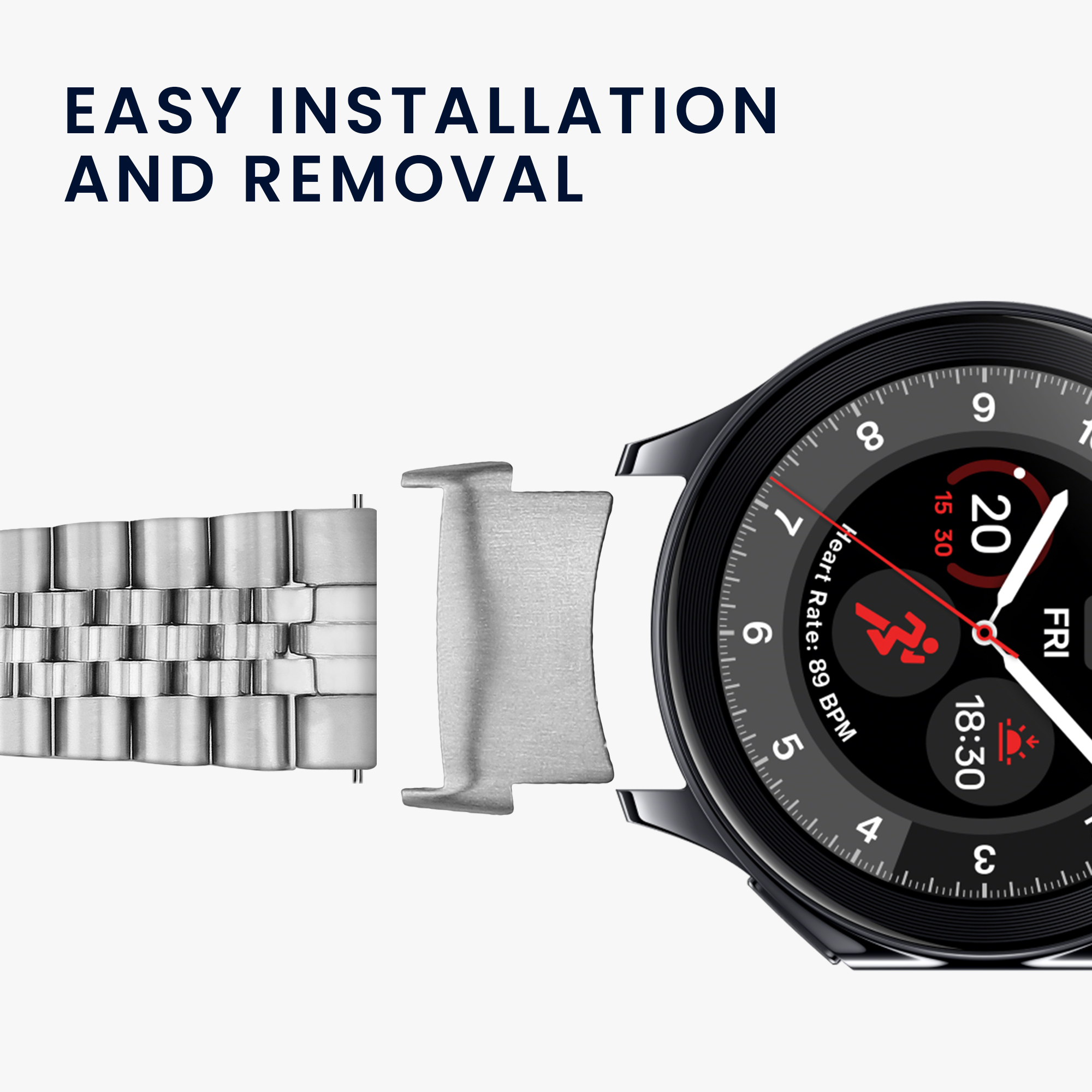 Adaptér pro řemínek kwmobile pro OnePlus Watch 2 / OPPO Watch X - 22mm - 4 ks