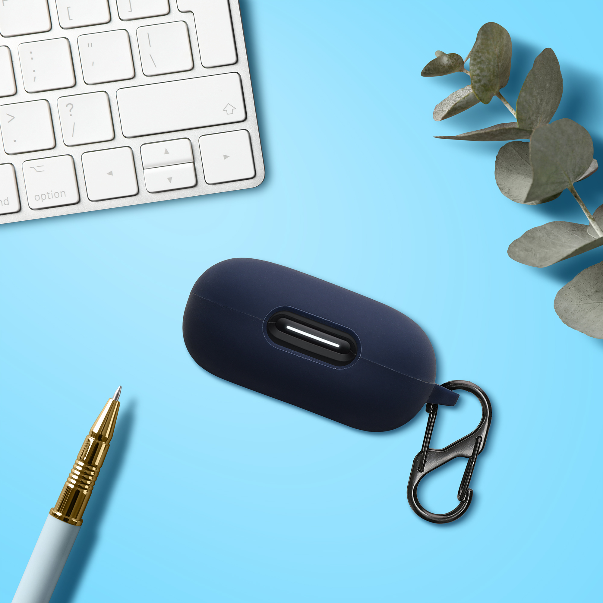 Obal pro Anker Soundcore Sport X20 kwmobile s karabinou silikonové - tmavě modrá