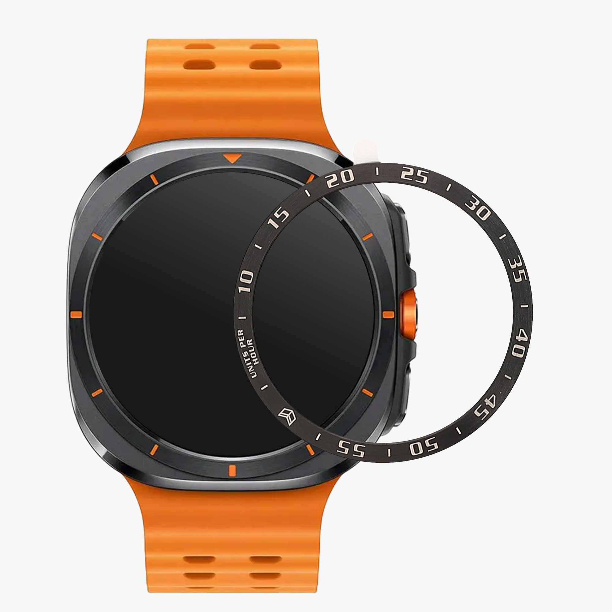 Ochranný rámeček na hodinky Galaxy Watch Ultra 47mm kwmobile černý/stříbrný