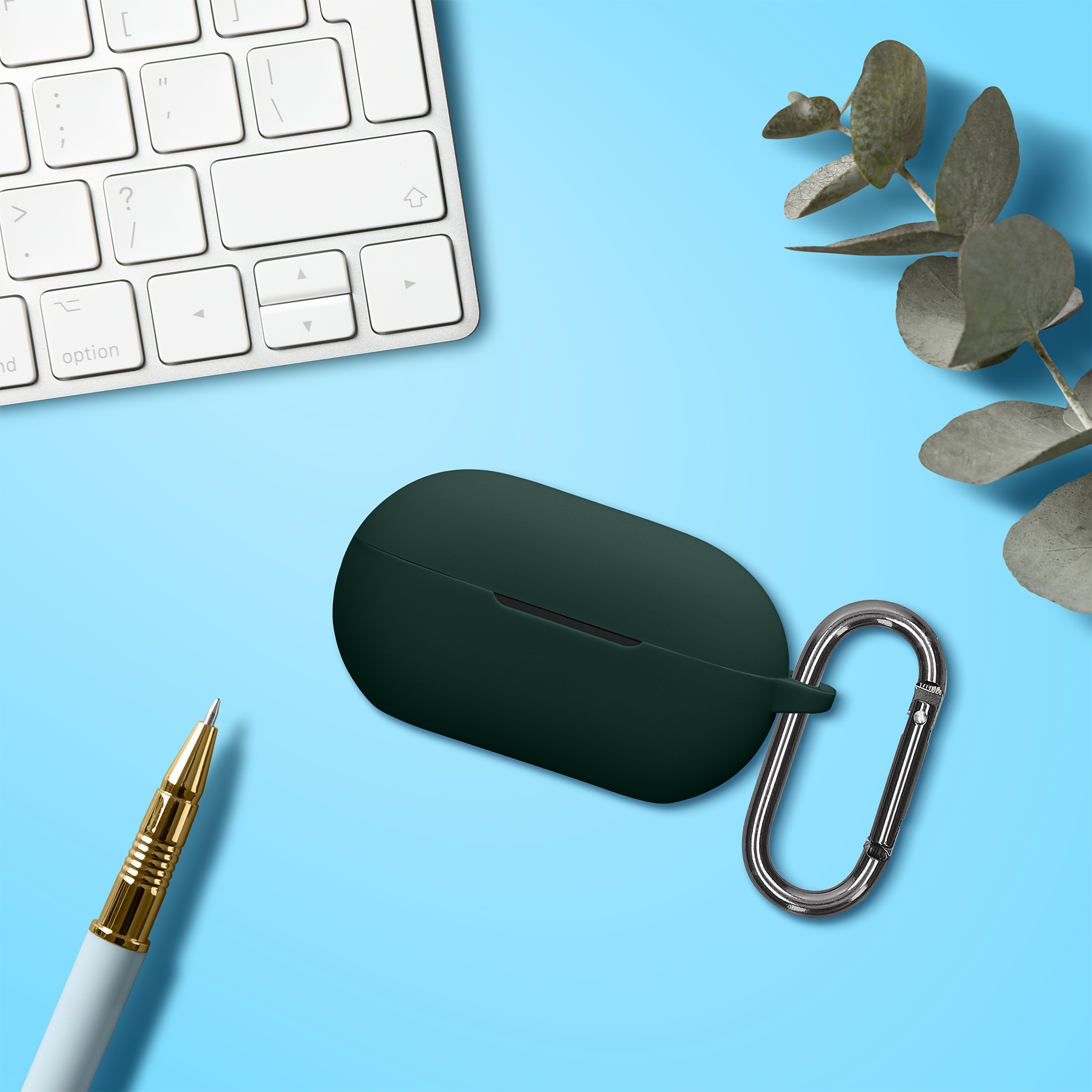 Pouzdro kwmobile pro Beats Solo Buds Case, tmavě zelená