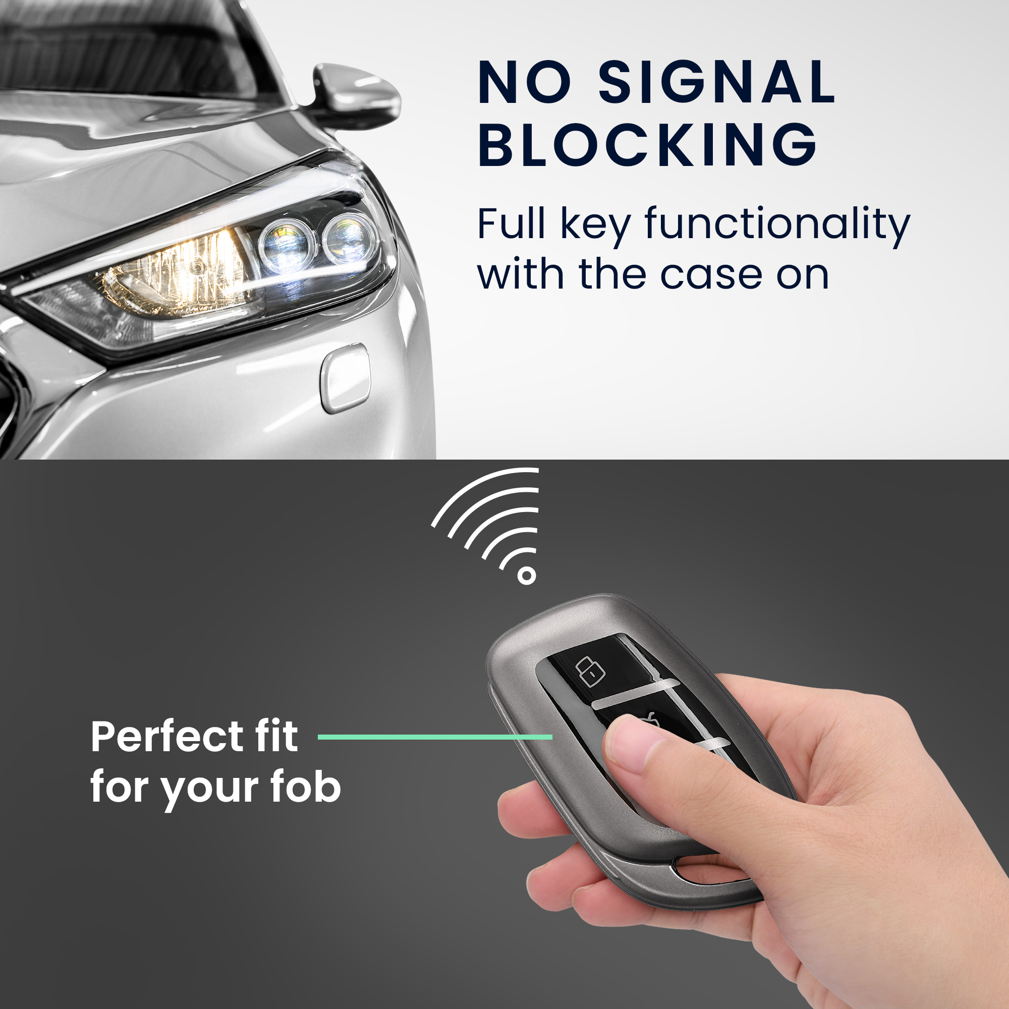 Pouzdro na klíč od auta kwmobile MG 3 tlačítka ZS/MG4/MG5/MG6, černá matná / černá