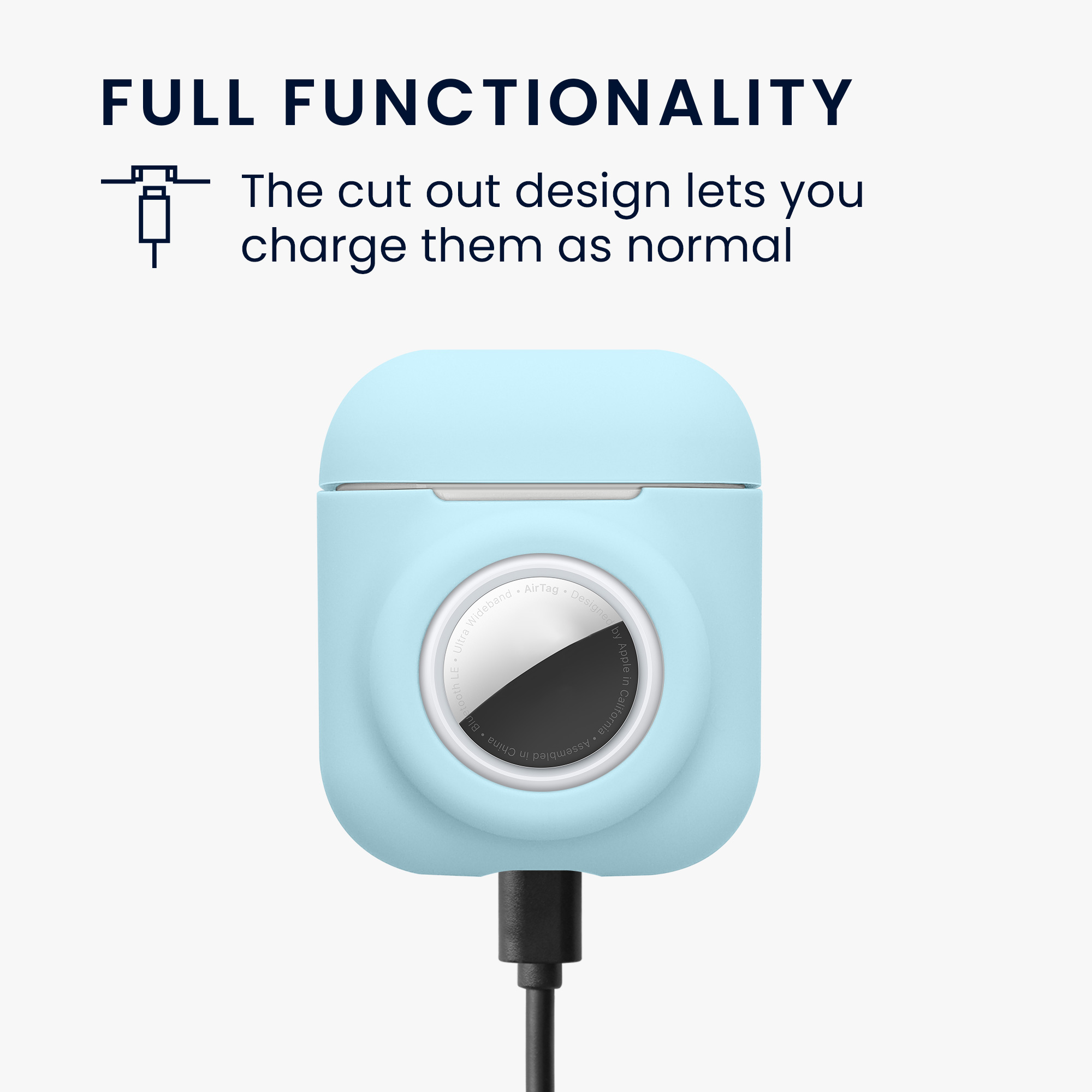 Obal pro Apple Airpods 1 & 2 kwmobile s karabinou silikonové - světle modrá