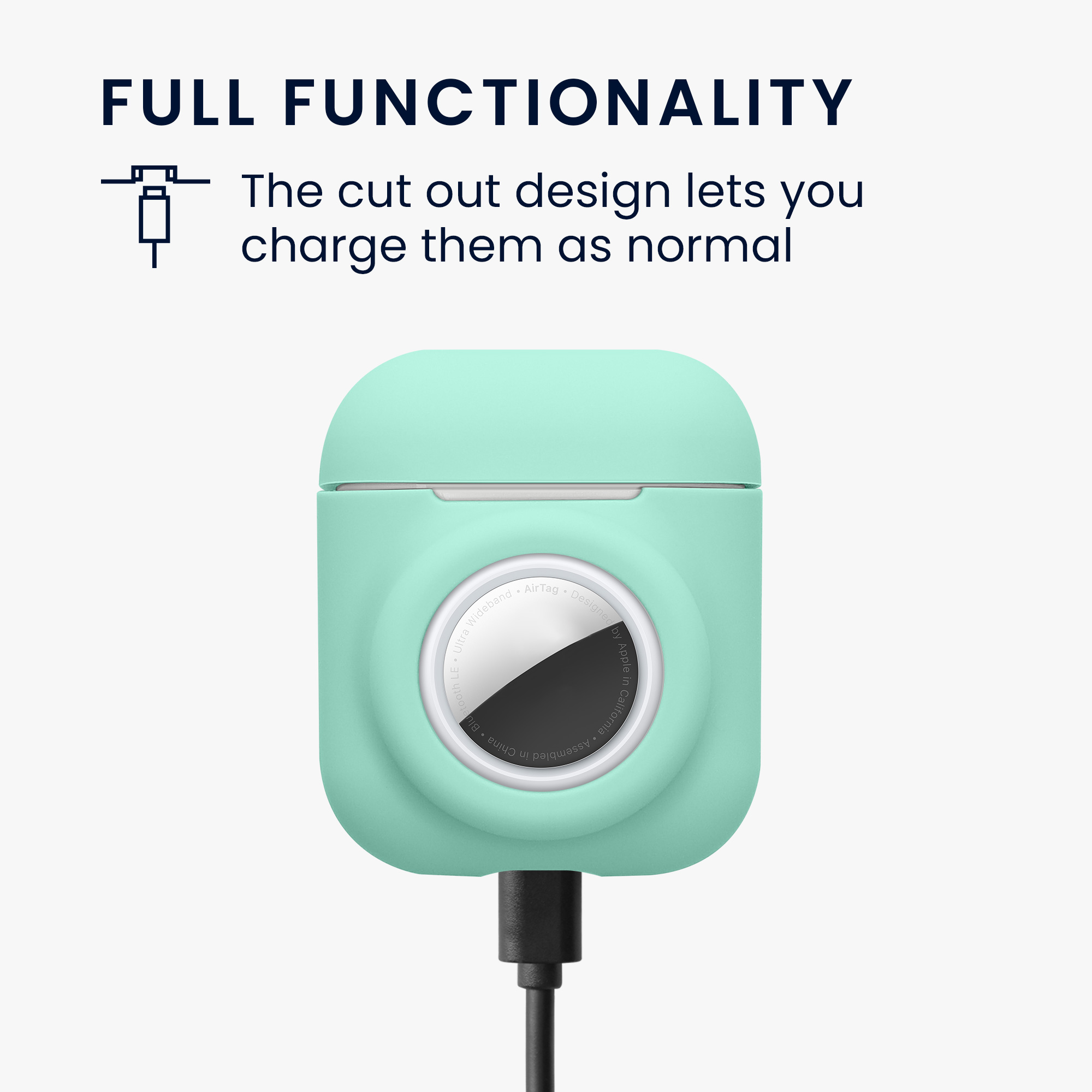 Obal pro Apple Airpods 1 & 2 kwmobile s karabinou silikonové - mátová