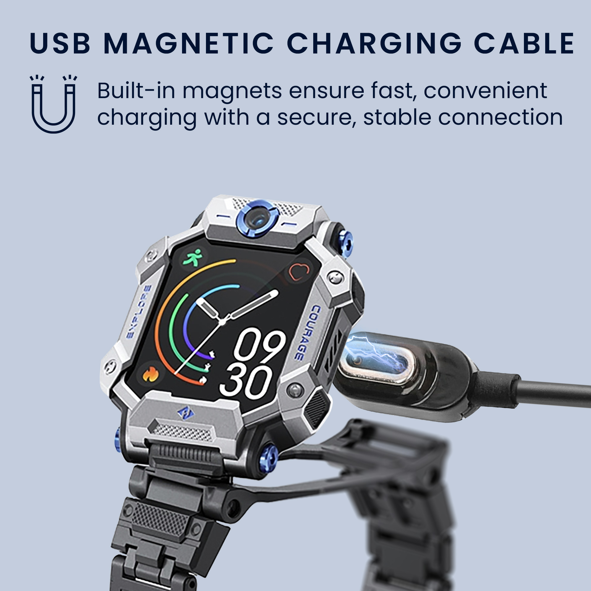 Náhradní nabíjecí kabel hodinky imoo Watch Phone Z7 USB černá kwmobile