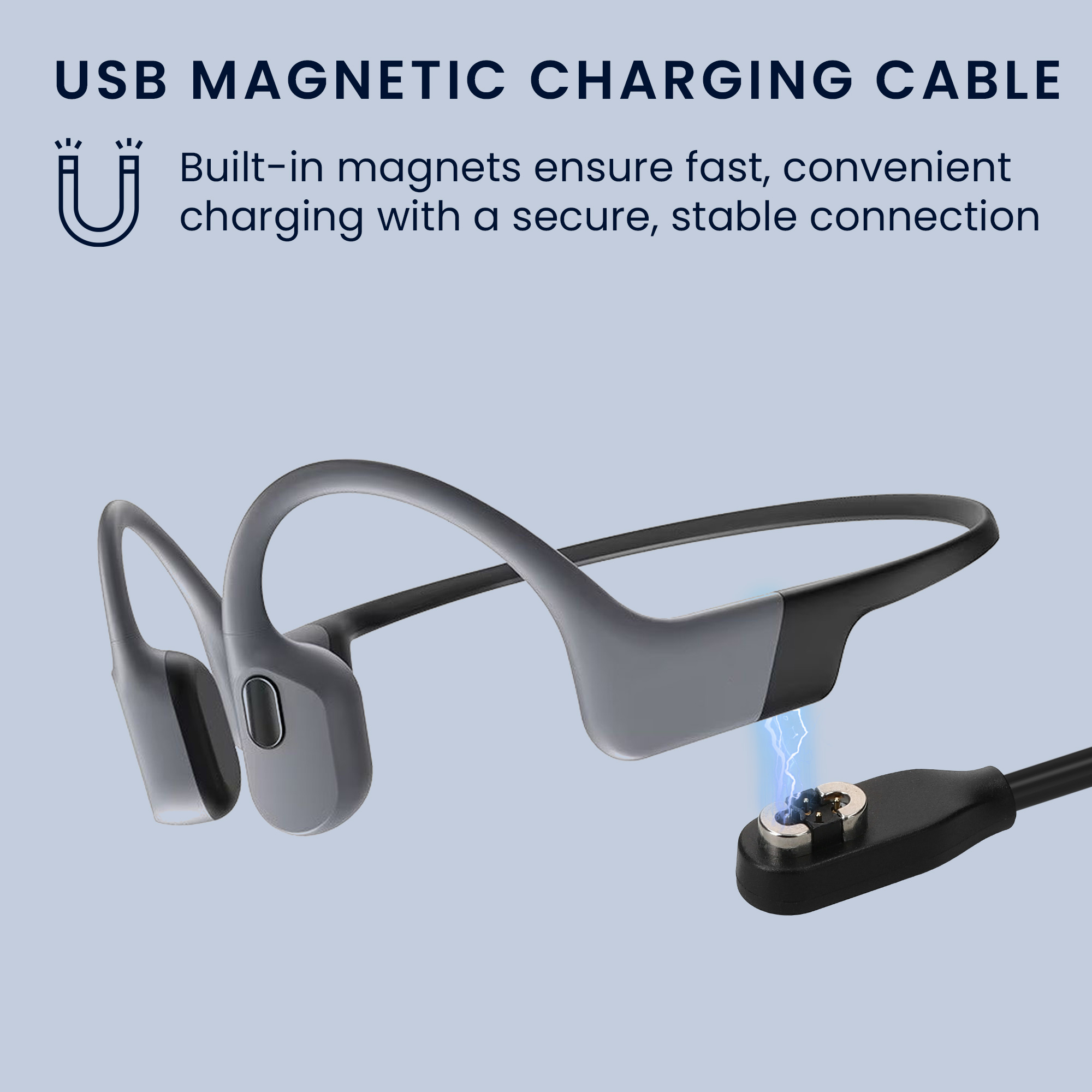 Nabíjecí kabel pro chytré hodinky pro AfterShokz OpenSwim Pro S710 kwmobile - černá