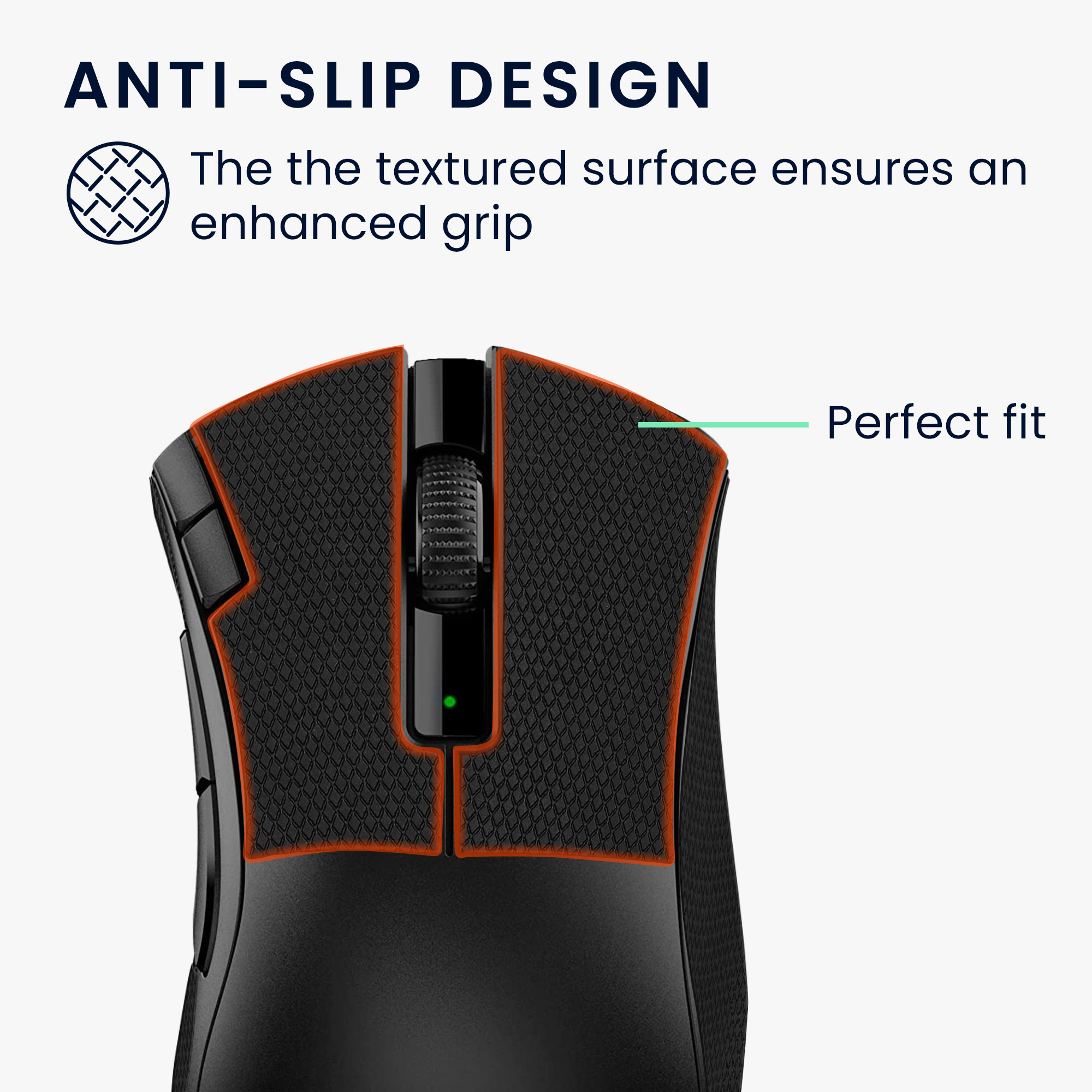 Protiskluzová páska na myš pro Razer DeathAdder V2 X kwmobile z eko kůže - černá