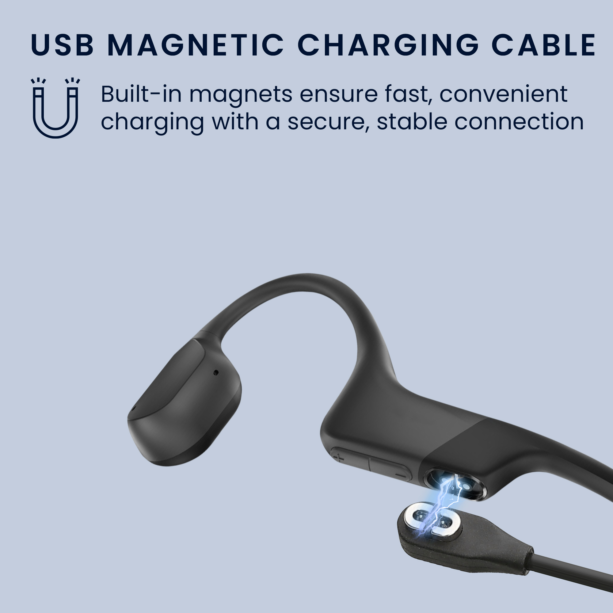 Nabíjecí kabel Shokz Aeropex AS800 / OpenRun / OpenRun Pro Mini / OpenComm ASC100SG kwmobile USB-C černý