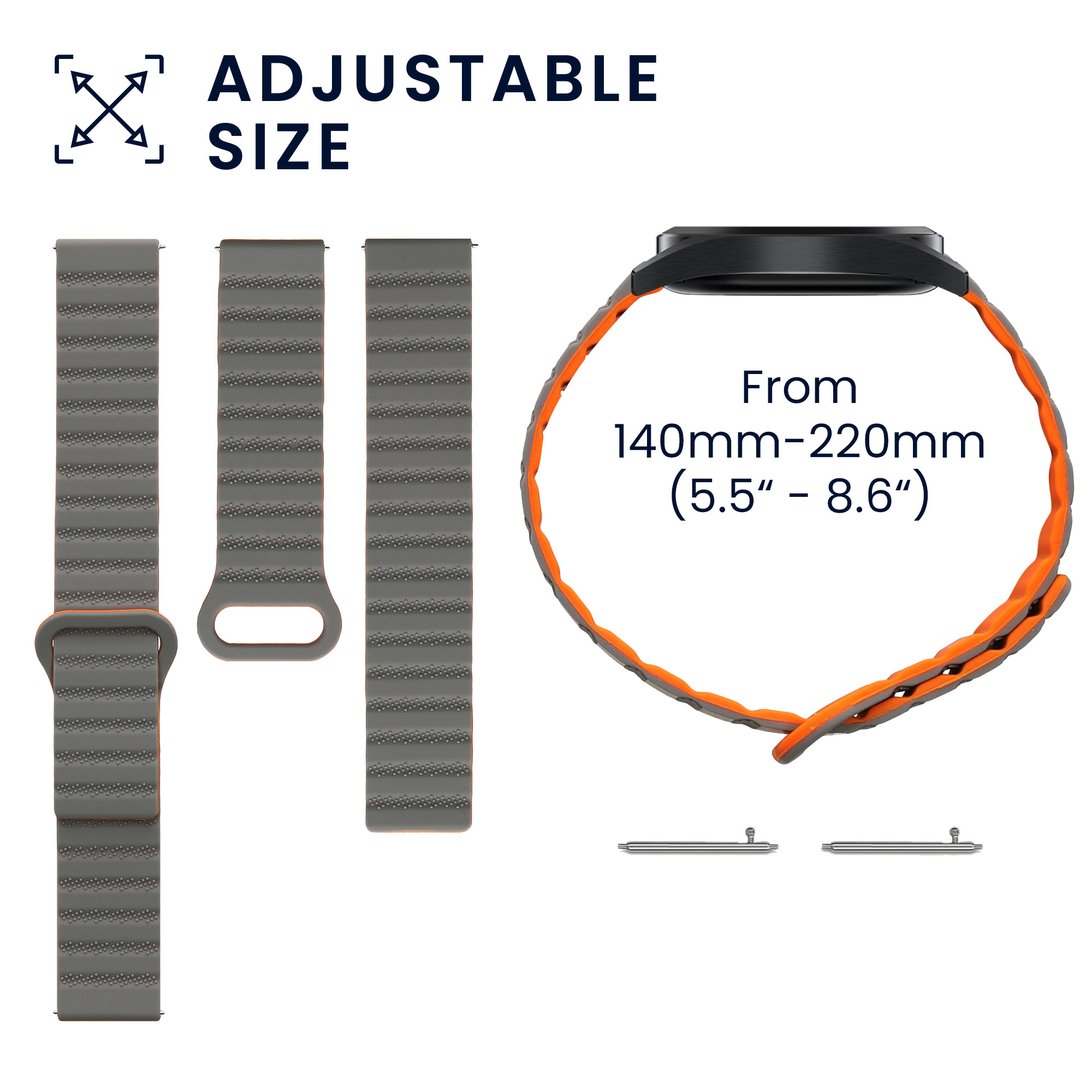 Řemínek kwmobile pro Xiaomi Mi Watch Color Sport / S1 Active - Šedá / oranžová