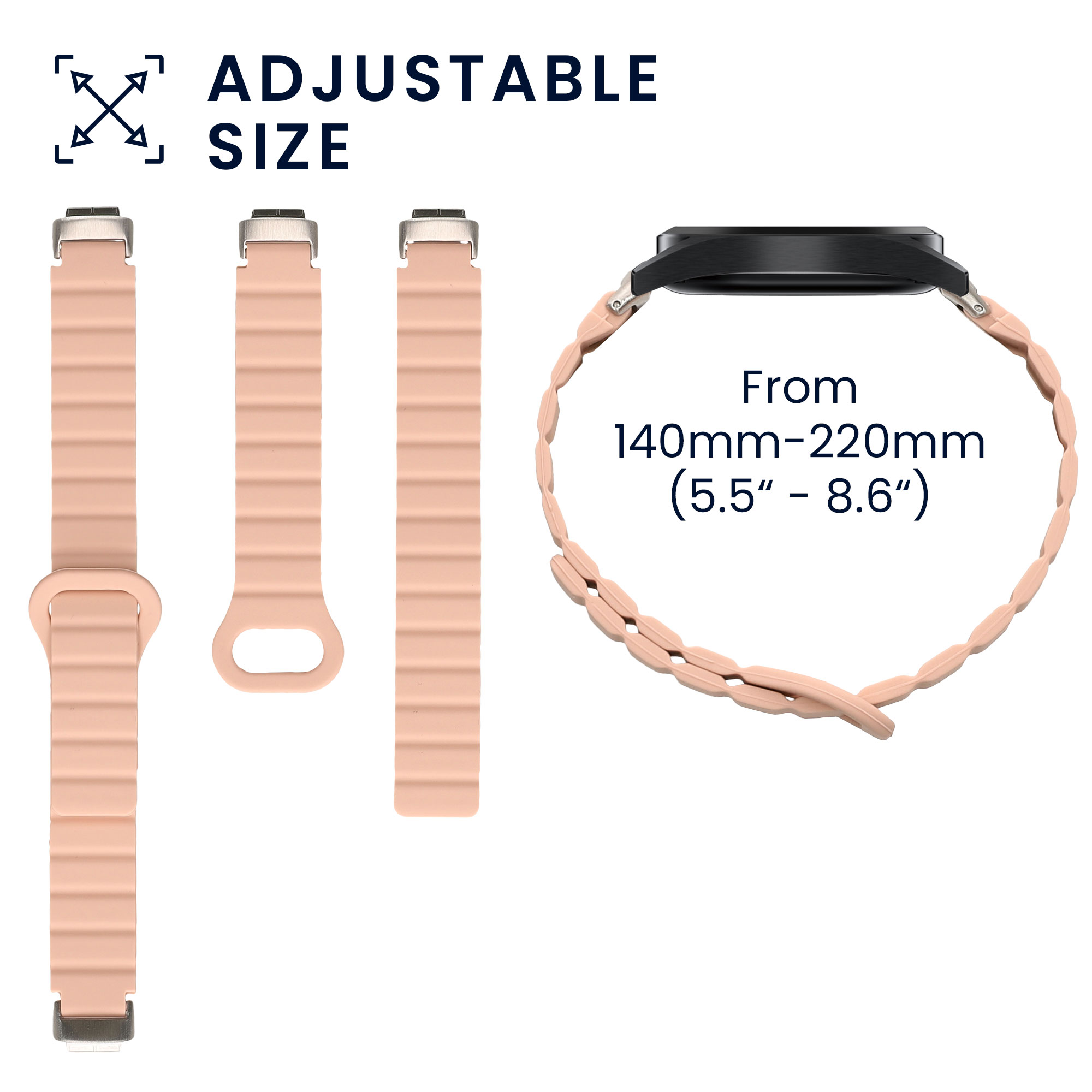 Řemínek na chytré hodinky kwmobile pro Fitbit Inspire 3 - pudrově růžová