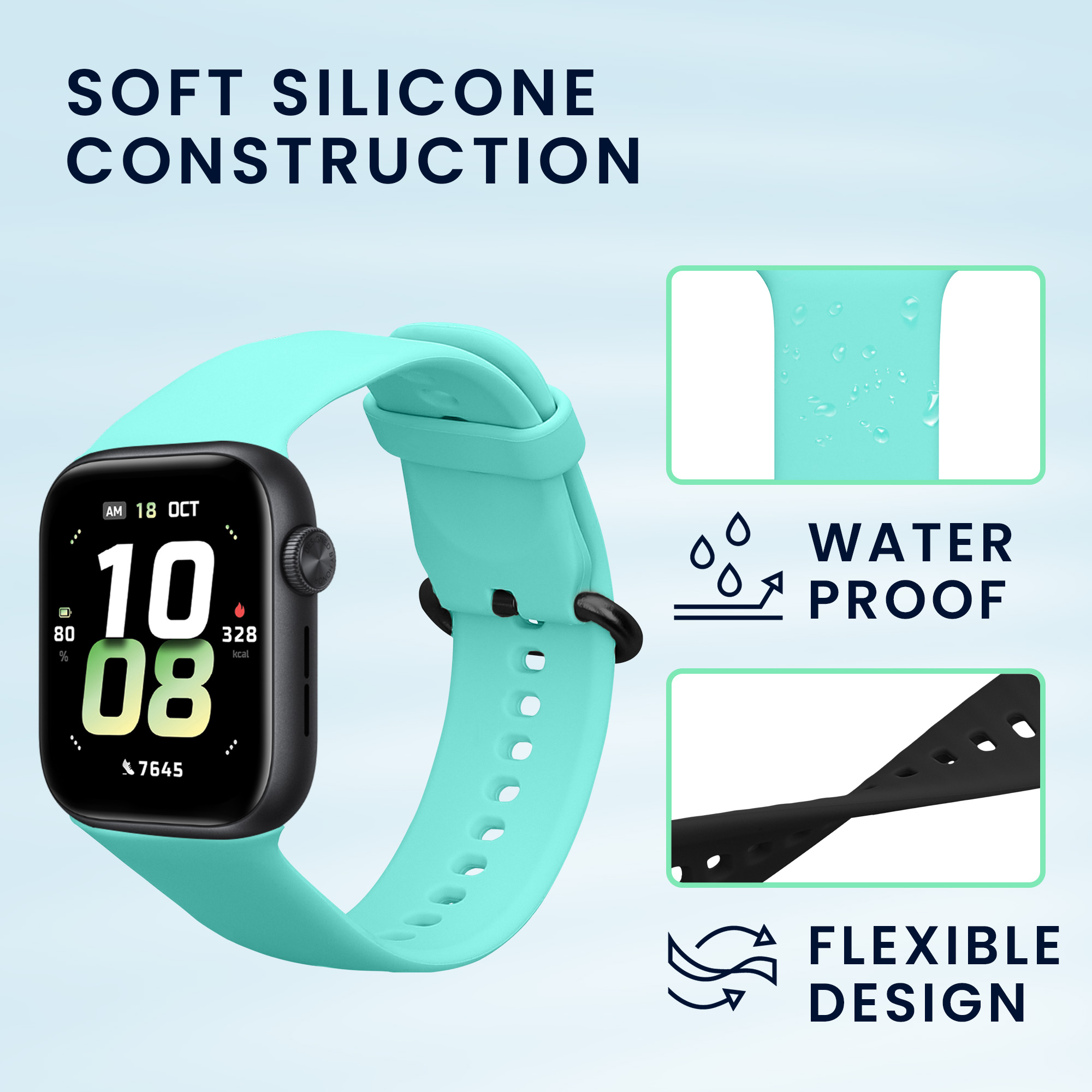 Náhradní řemínky HONOR Watch 5 (STL-L19) sada 2 ks černá/mátová kwmobile