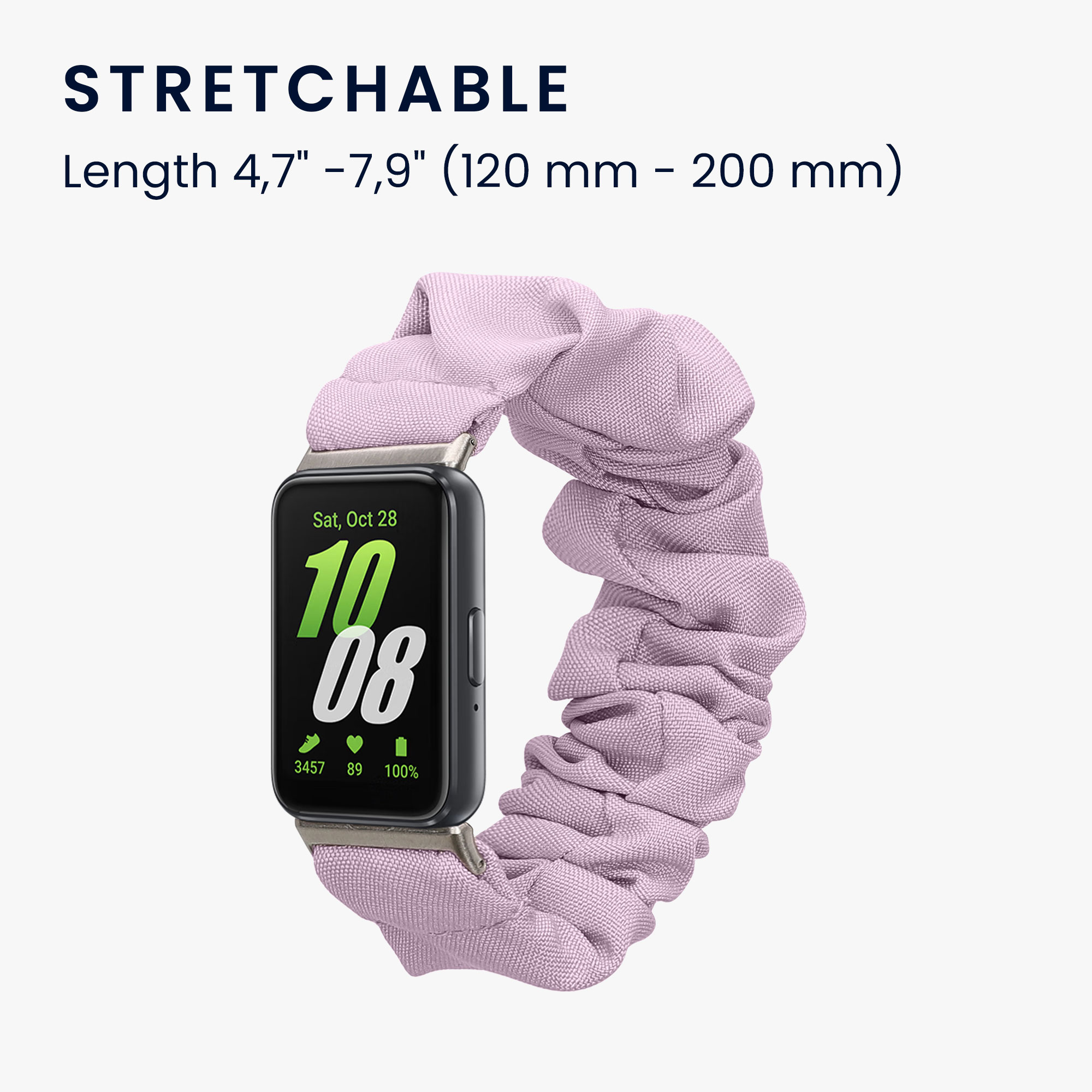 Řemínek na hodinky pro Samsung Galaxy Fit 3 kwmobile - fialová látkový řemínek na hodinky (scrunchie)