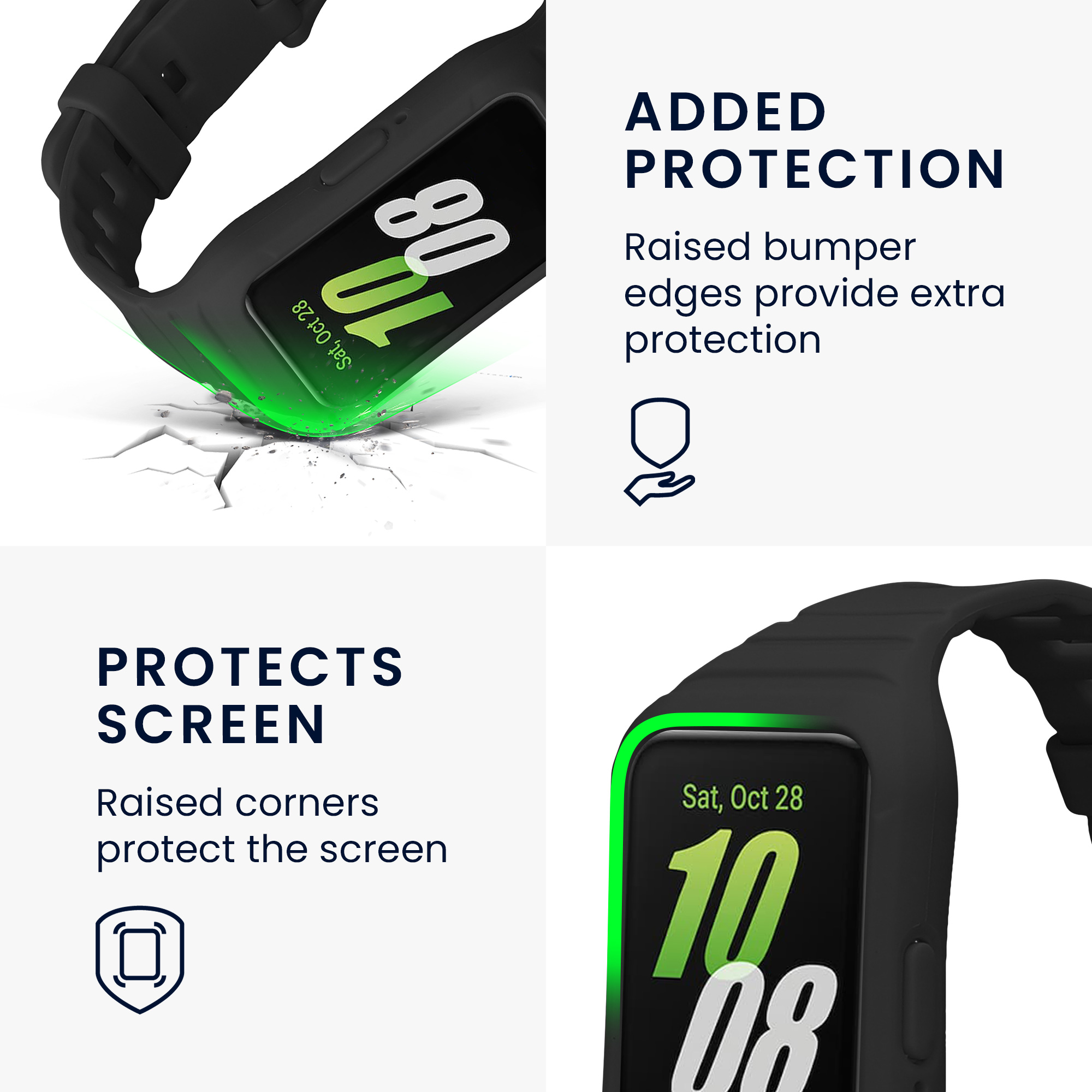 Silikonový řemínek na chytré hodinky Samsung Galaxy Fit 3 kwmobile černý
