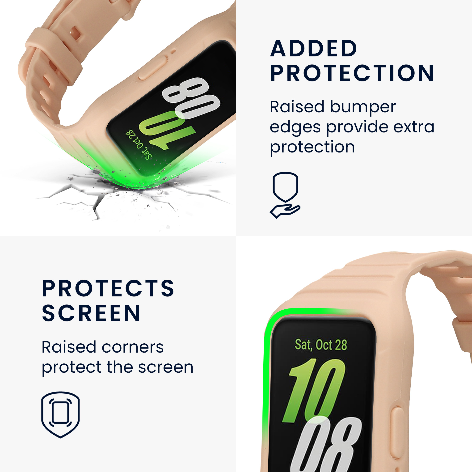 Silikonový řemínek na chytré hodinky Samsung Galaxy Fit 3 kwmobile pudrově růžový