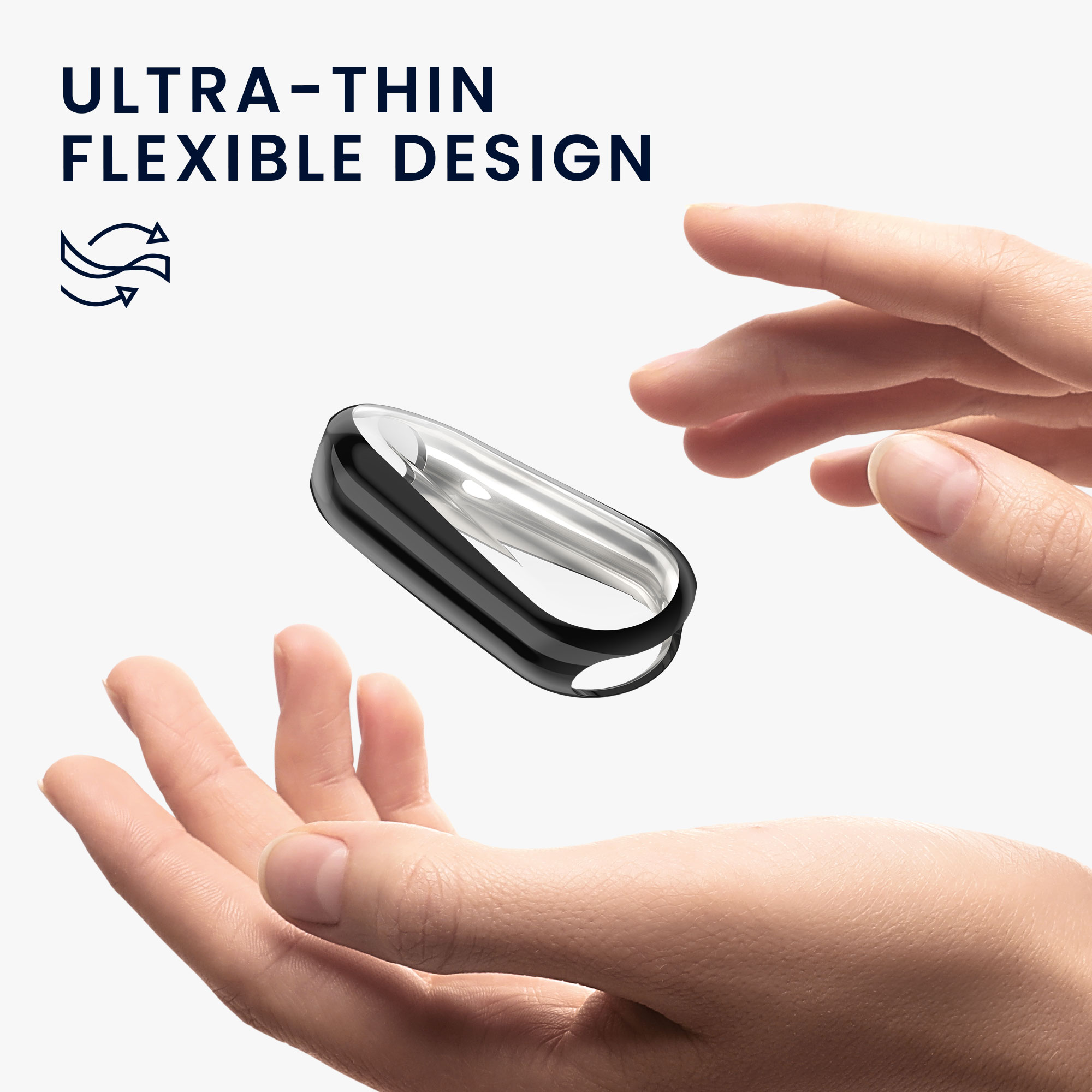 2x obal s ochranou displeje pro Xiaomi Mi Band 9 / Smart Band 9 TPU kwmobile ‑ stříbrná / tmavě šedá
