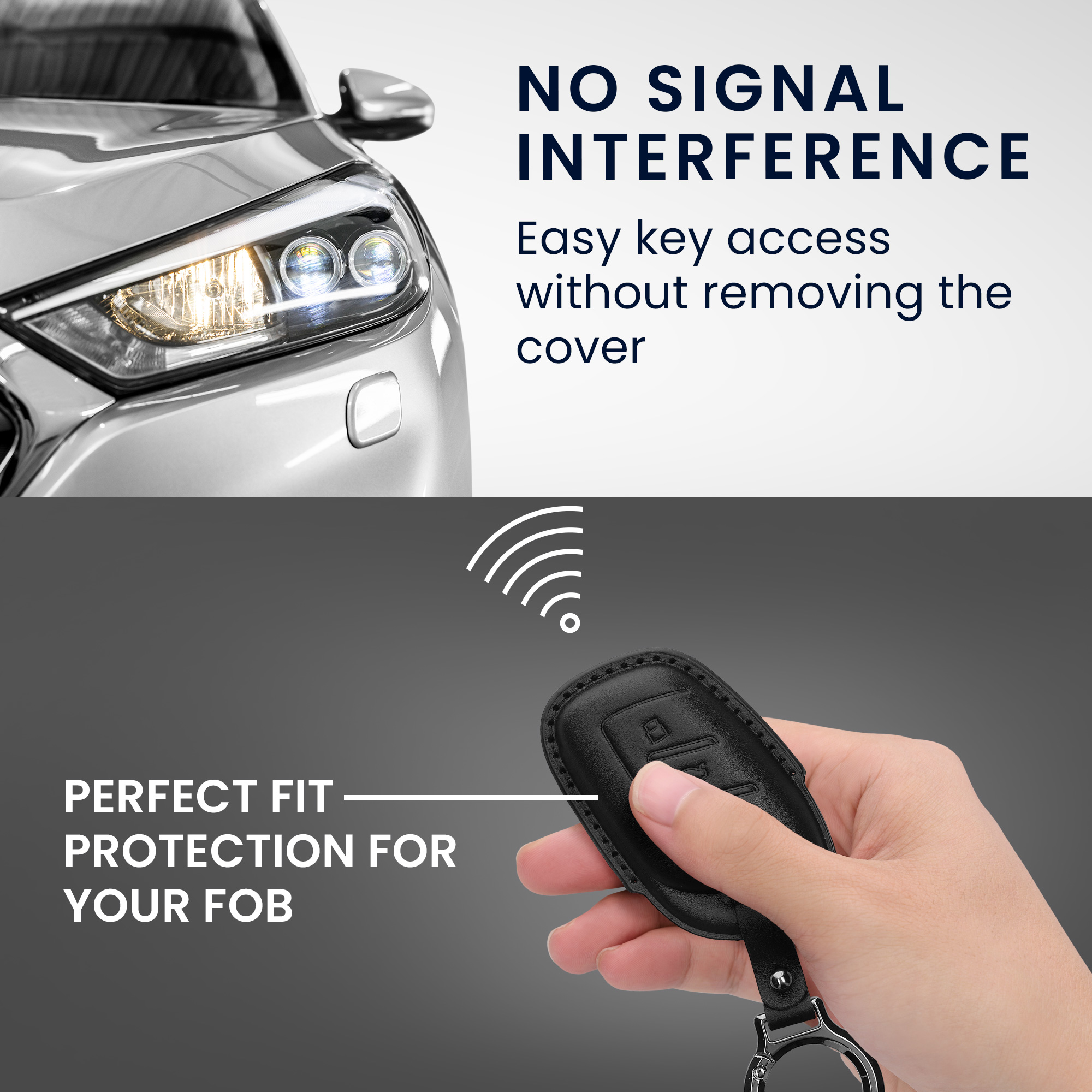 Pouzdro na klíč od auta kwmobile MG 3 tlačítka ZS/MG4/MG5/MG6, černá