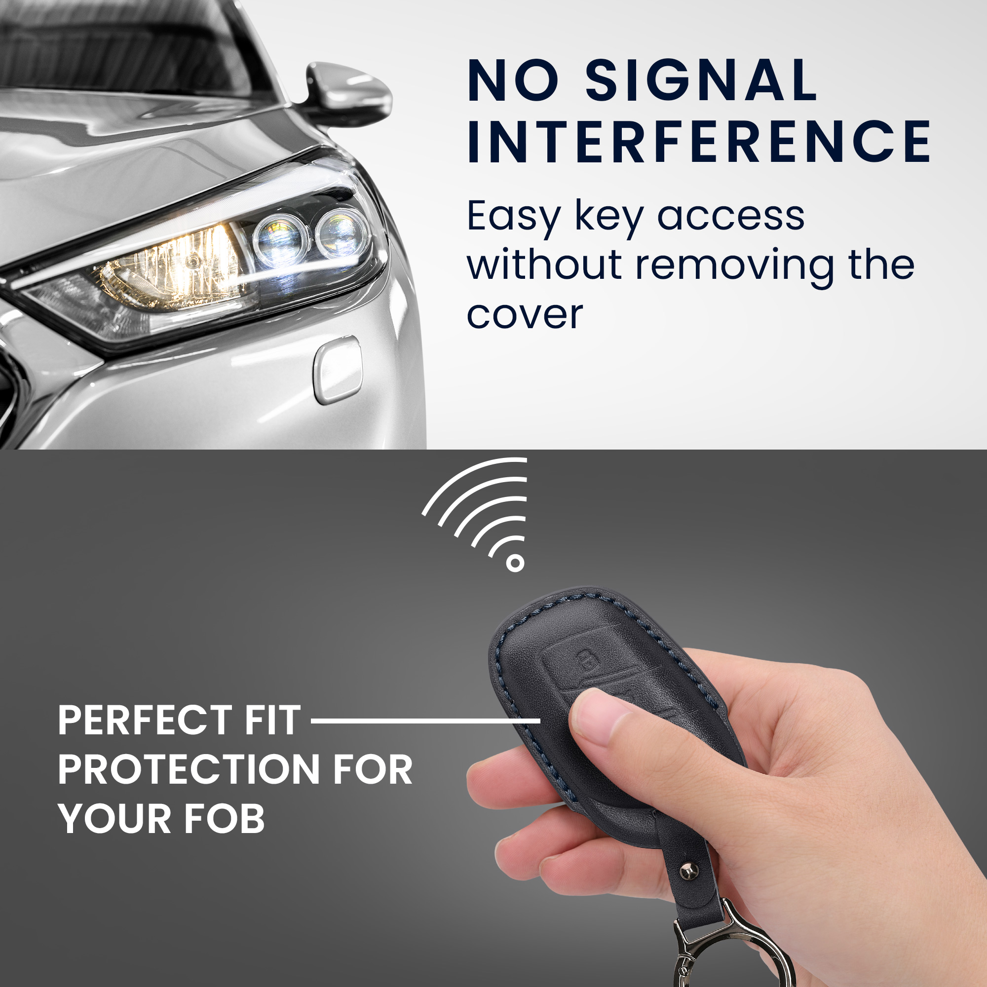 Pouzdro na klíč od auta kwmobile MG 3 tlačítka ZS/MG4/MG5/MG6, tmavě modrá