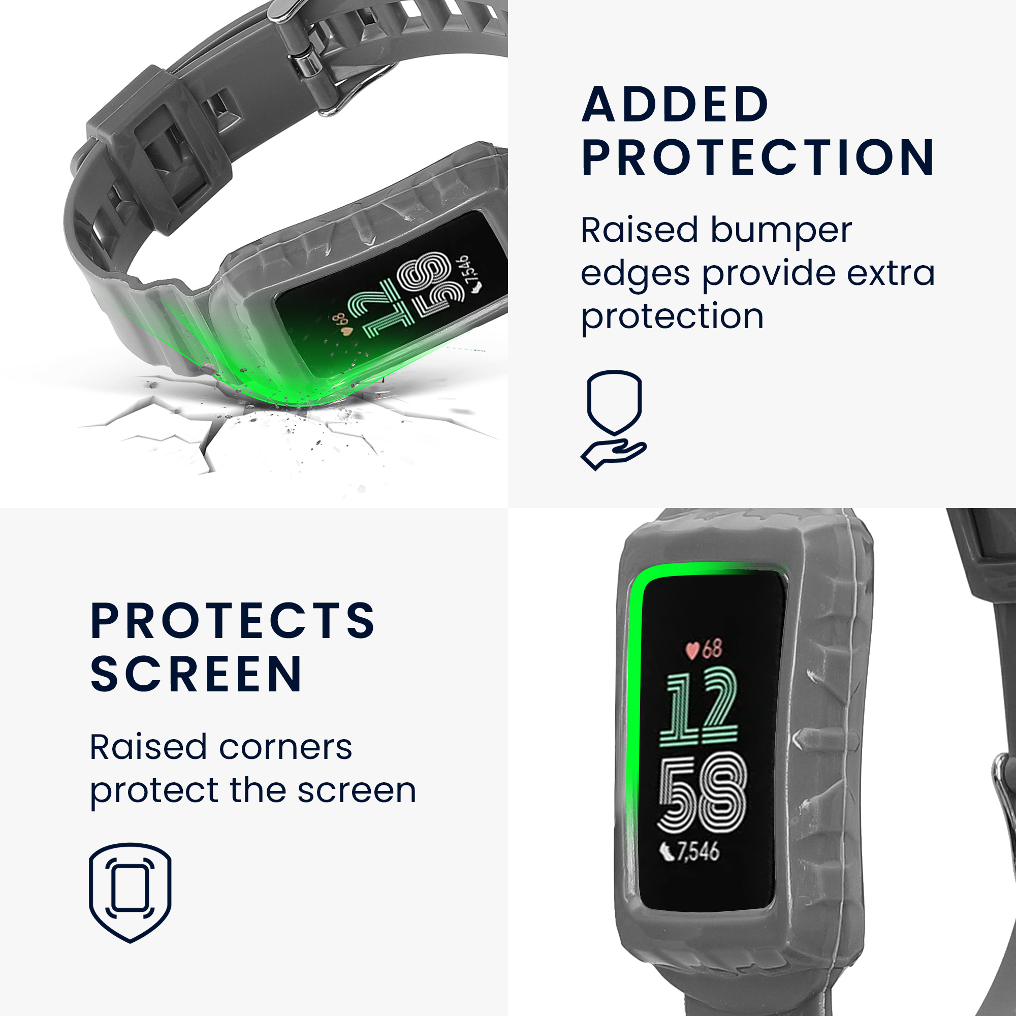 Řemínek na chytré hodinky kwmobile pro Fitbit Charge 6 / Charge 5 - šedá