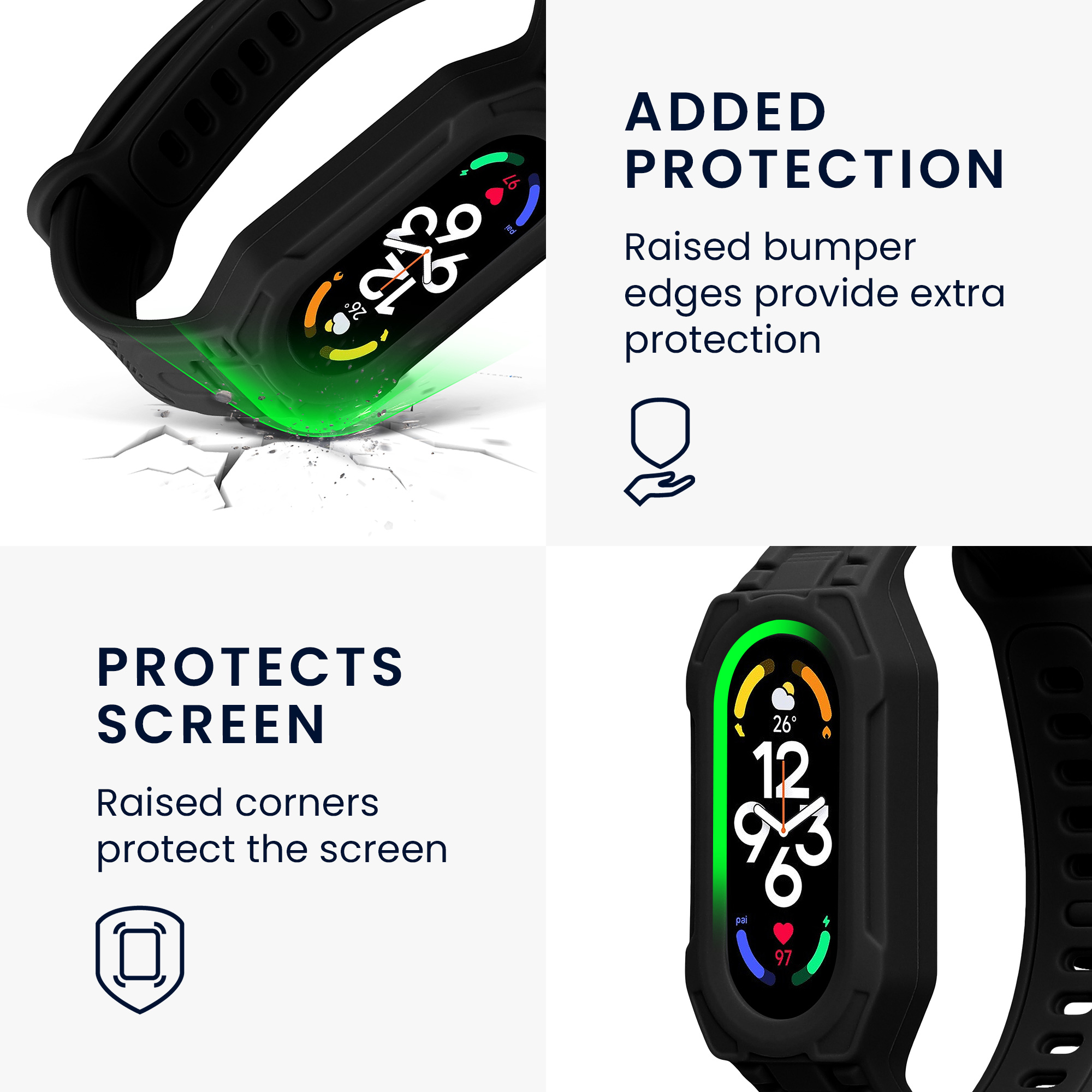 Řemínek Xiaomi Smart Band 10 / Smart Band 9 / 8 7 6 5 4 3 kwmobile - černá