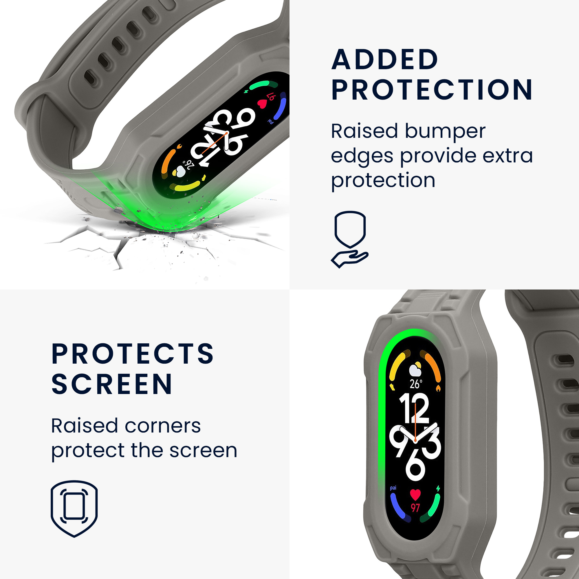 Řemínek Xiaomi Smart Band 10 / Smart Band 9 / 8 7 6 5 4 3 kwmobile - šedá