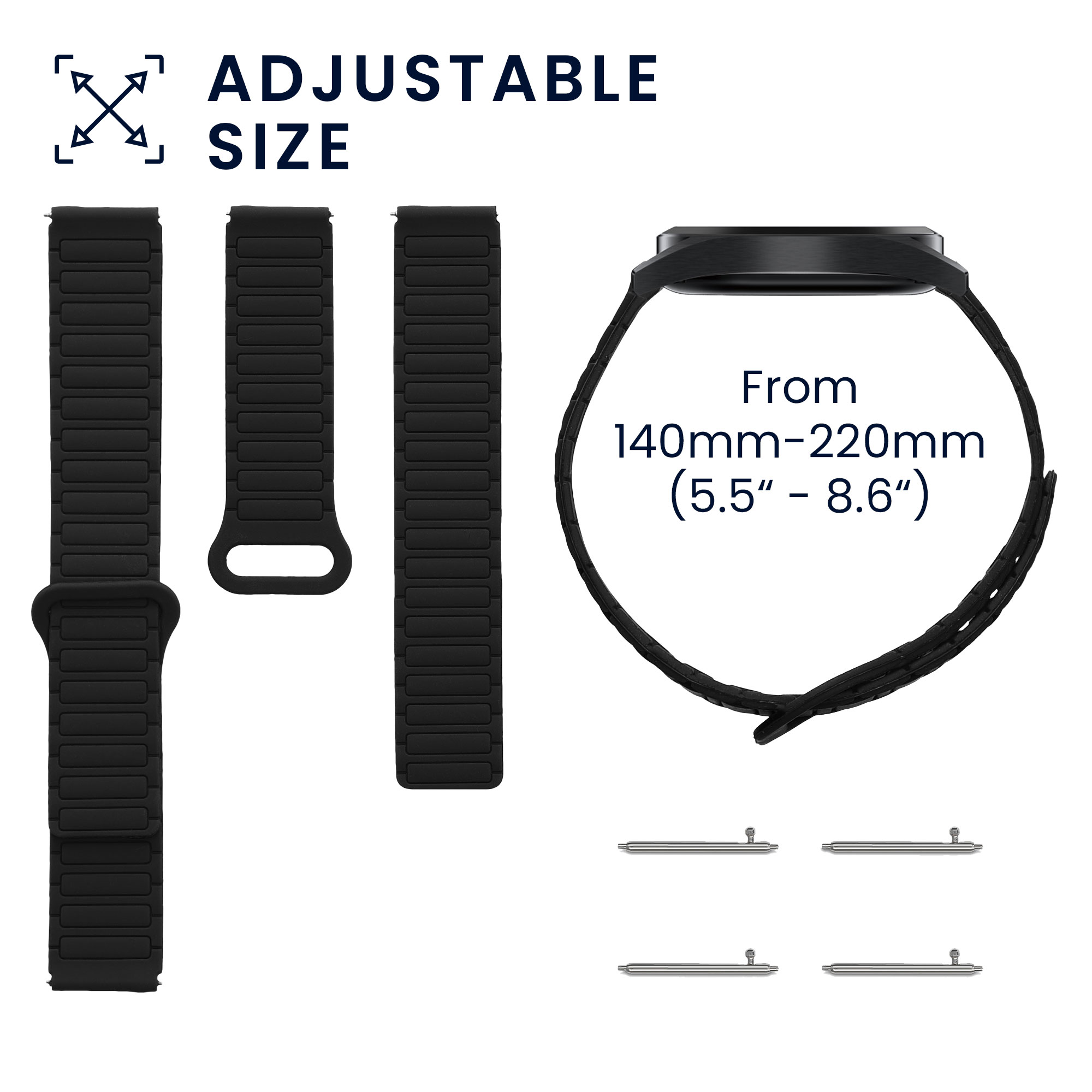 Řemínek na hodinky kwmobile silikonový pro CMF Watch Pro 2 / Watch Pro 1, černá