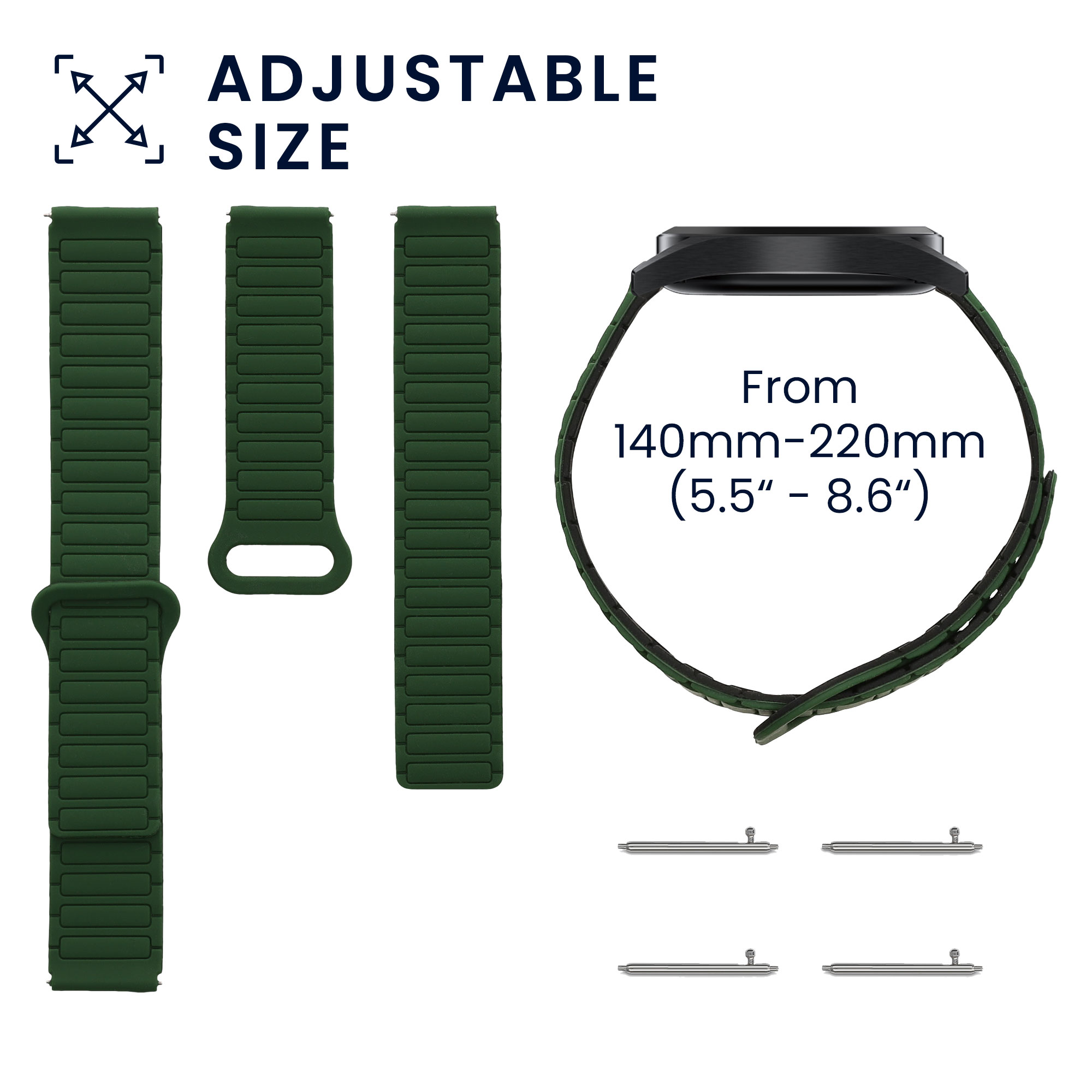 Řemínek na hodinky kwmobile silikonový pro CMF Watch Pro 2 / Watch Pro 1, tmavě zelená