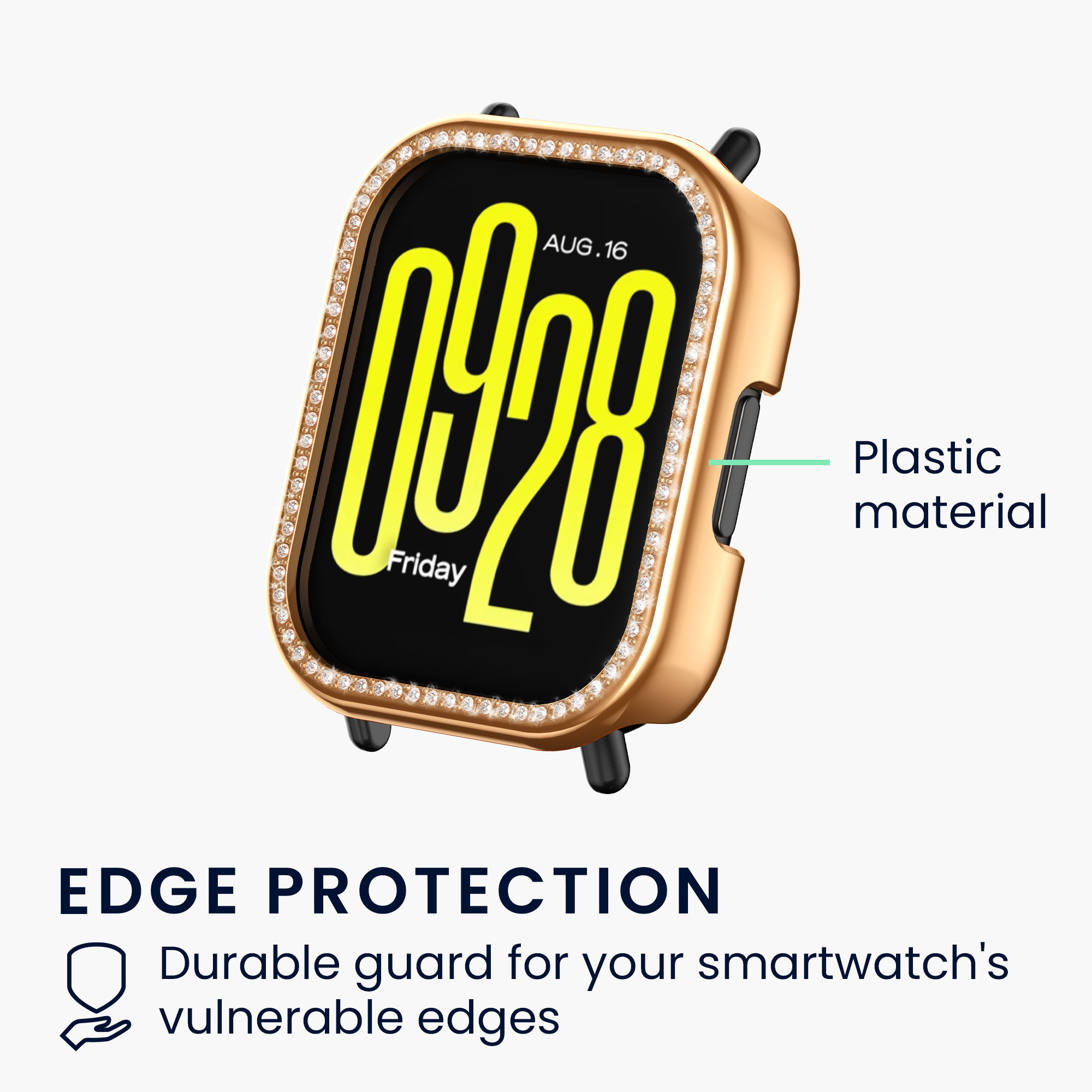 kwmobile ochranný rámeček na chytré hodinky Redmi Watch 5 Active - stříbrná / růžově zlatá
