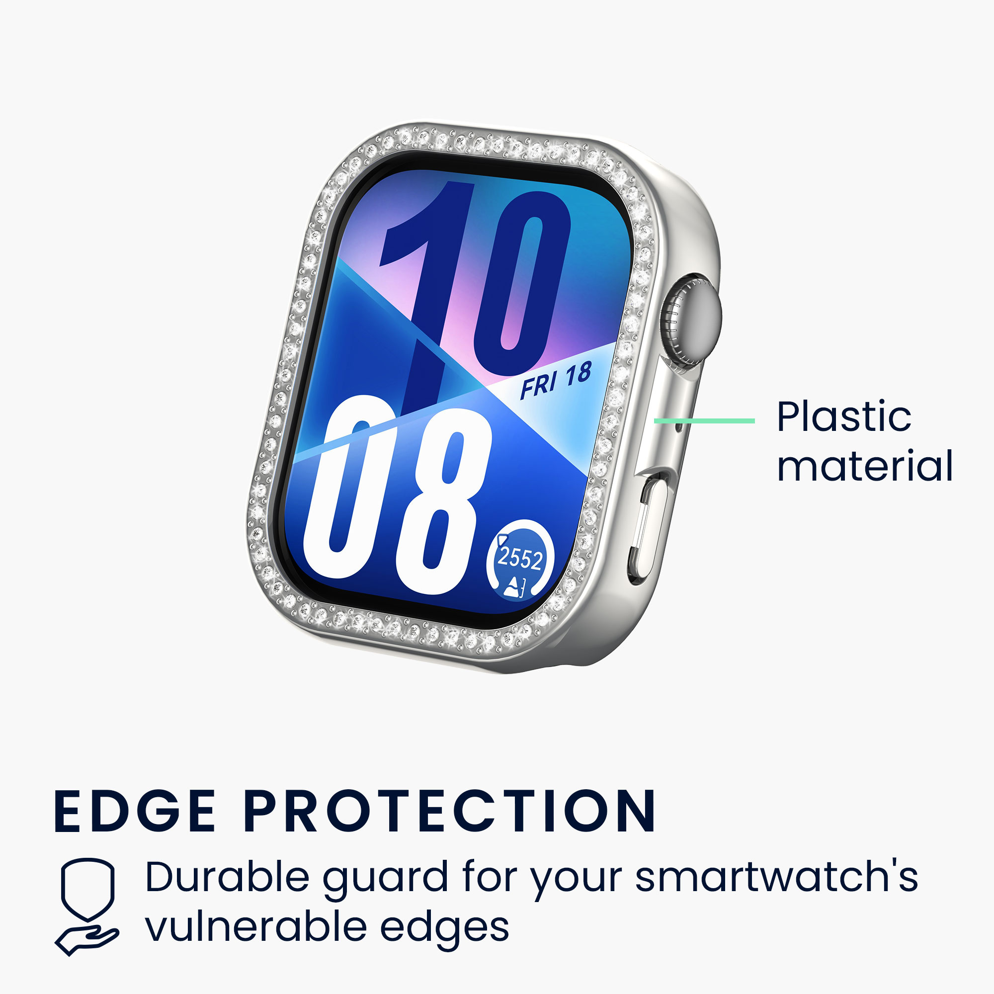 Glitter rámeček hodinky Huawei Watch Fit 4 třpytivý sada 2 ks stříbrná/růžovo-zlatá kwmobile