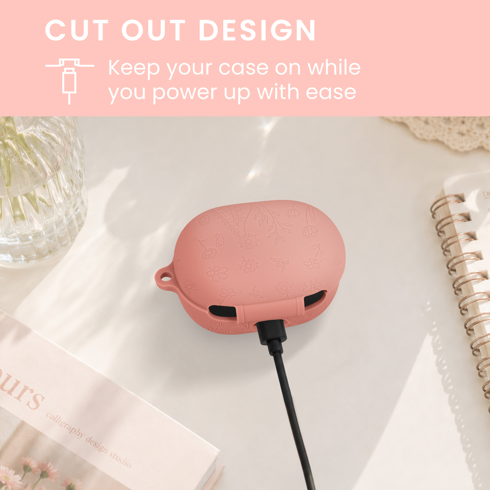 Silikonové pouzdro přenošení sluchátka Bose QuietComfort Earbuds Cover Embossed Pattern kwmobile