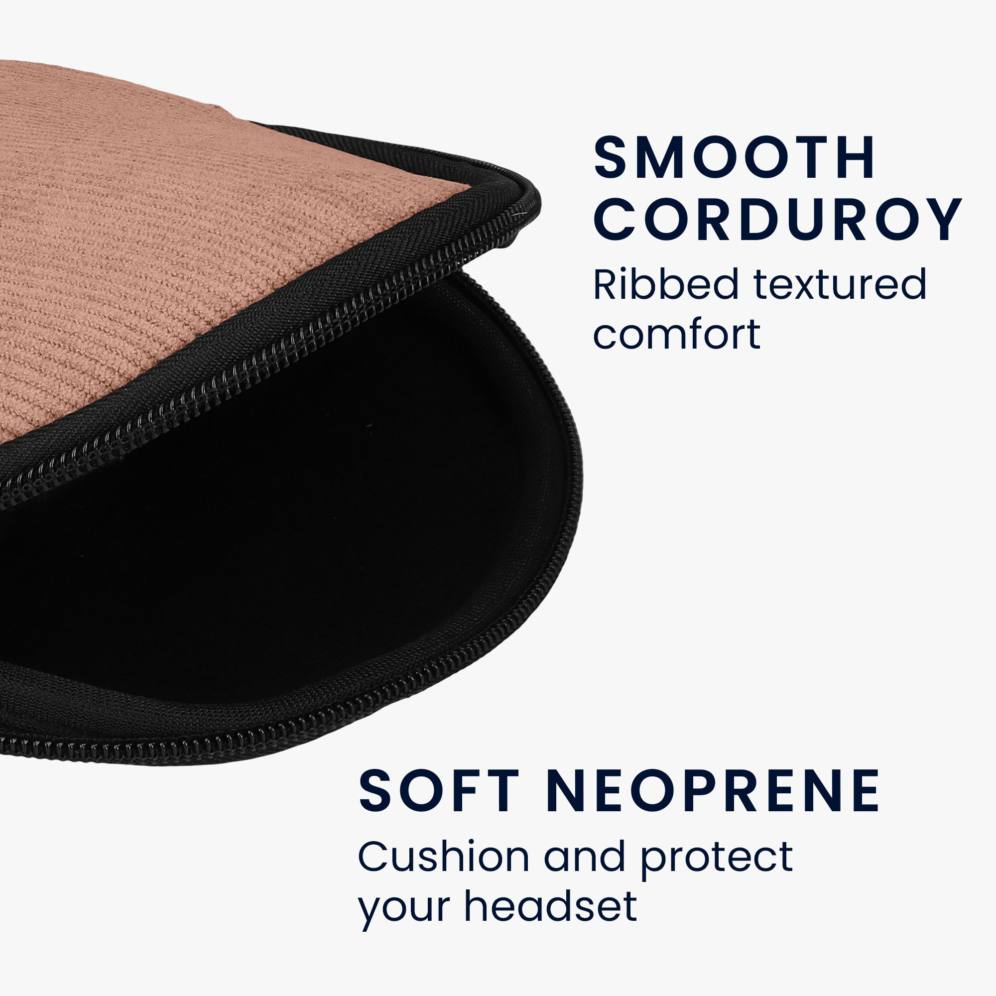Headset Pouzdro pro Soundcore Q20i kwmobile se zipem neoprenové - starorůžová