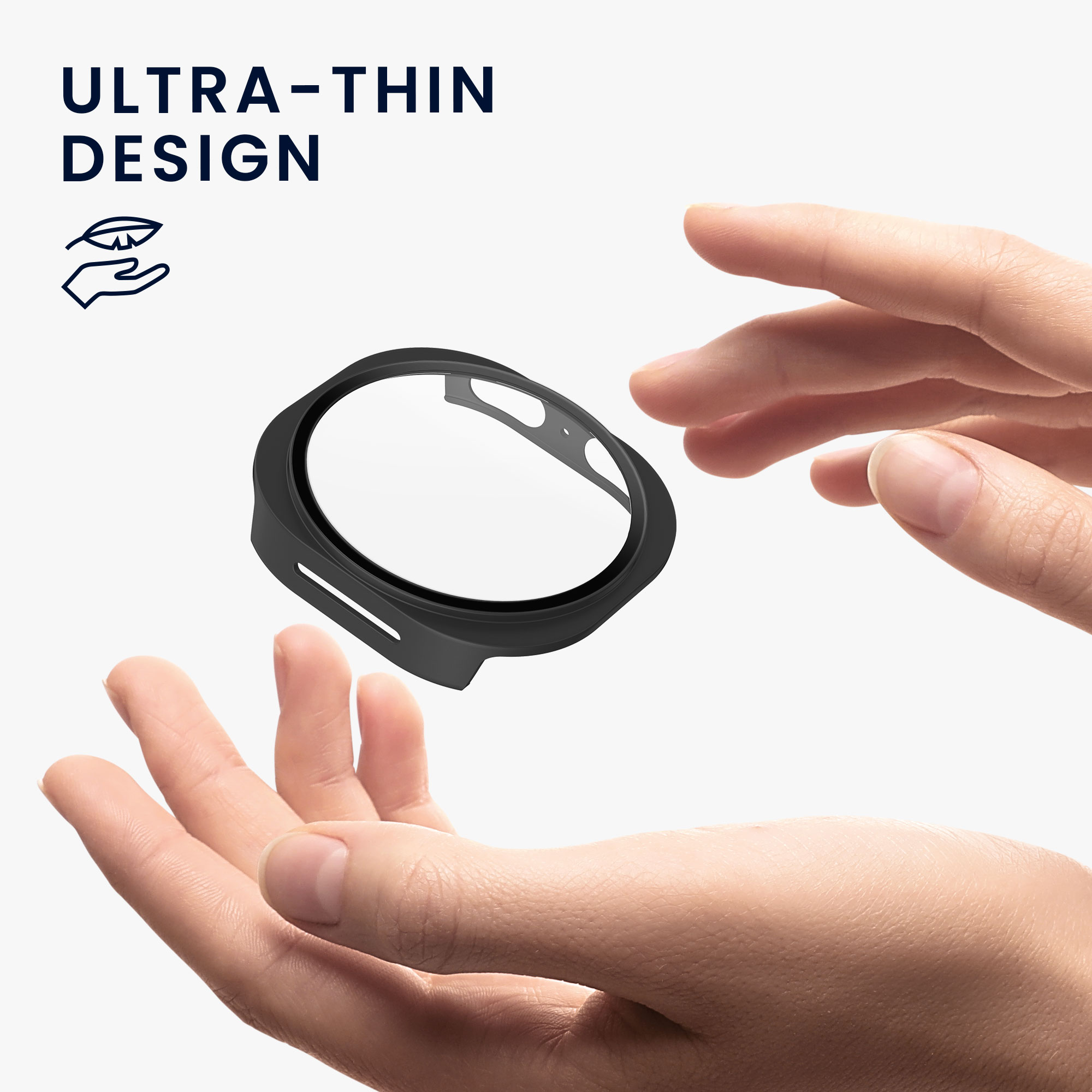 2x obal s ochranným sklem pro Samsung Galaxy Watch 8 (44mm) kwmobile - černá / stříbrná