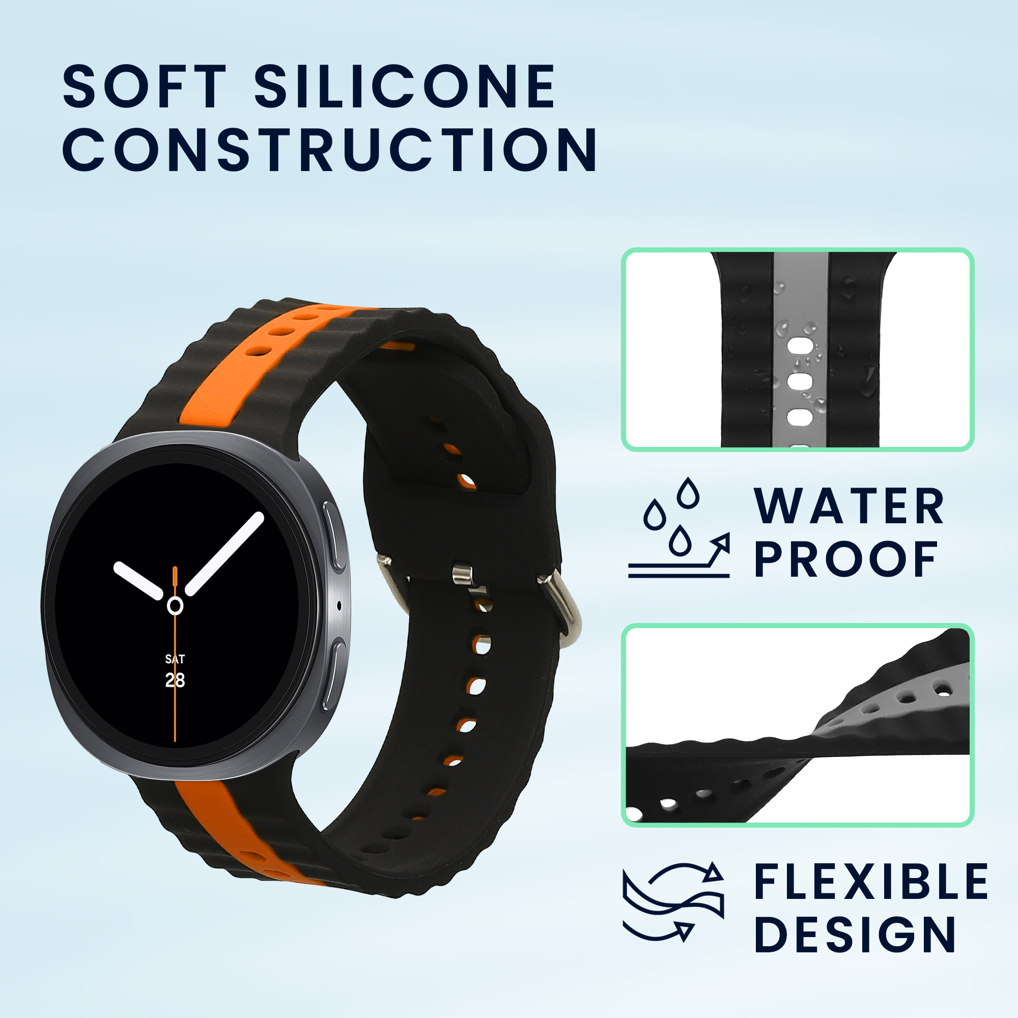 2x Řemínek na hodinky Galaxy Watch 8 Galaxy / Galaxy Watch 8 Classic 46mm Straps kwmobile černý