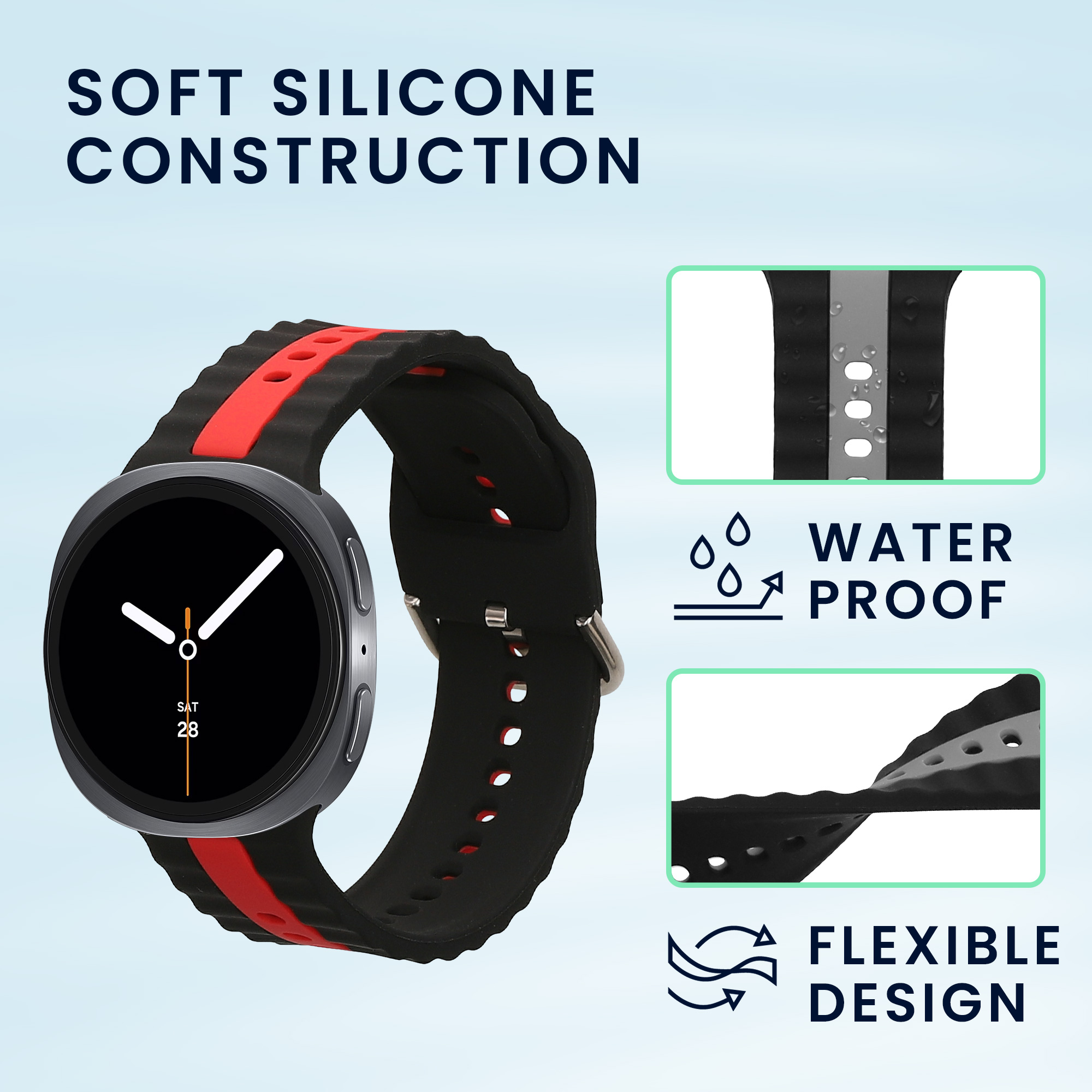 2x Řemínek na hodinky Galaxy Watch 8 Galaxy / Galaxy Watch 8 Classic 46mm Straps kwmobile černý