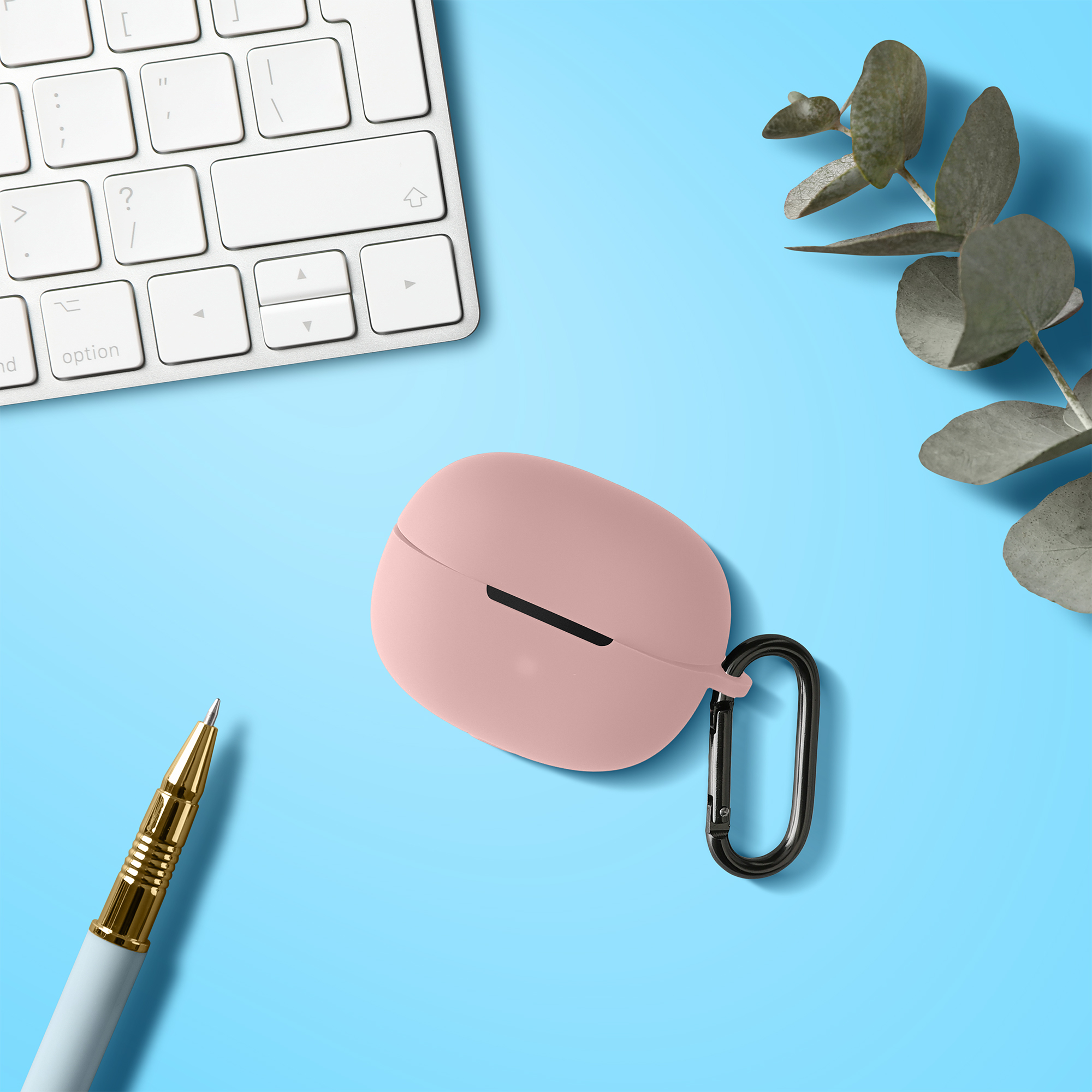 Pouzdro na sluchátka kwmobile pro Shokz OpenDots ONE, pudrově růžová