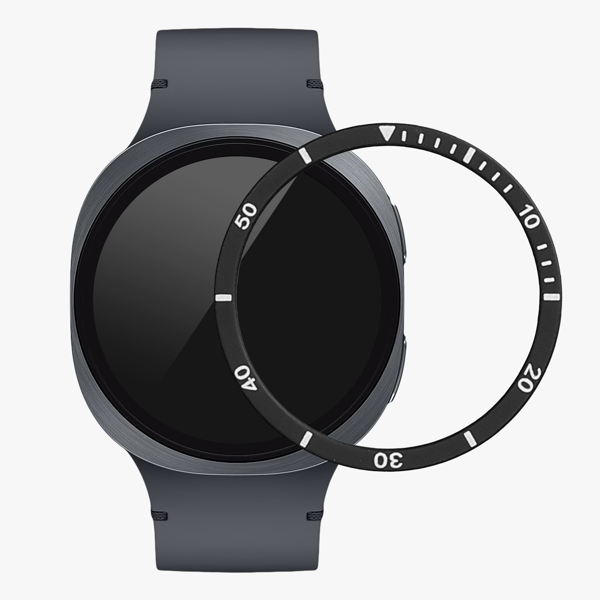 Ochranný rámeček na hodinky Galaxy Watch 8 (40mm) kwmobile černý/stříbrný