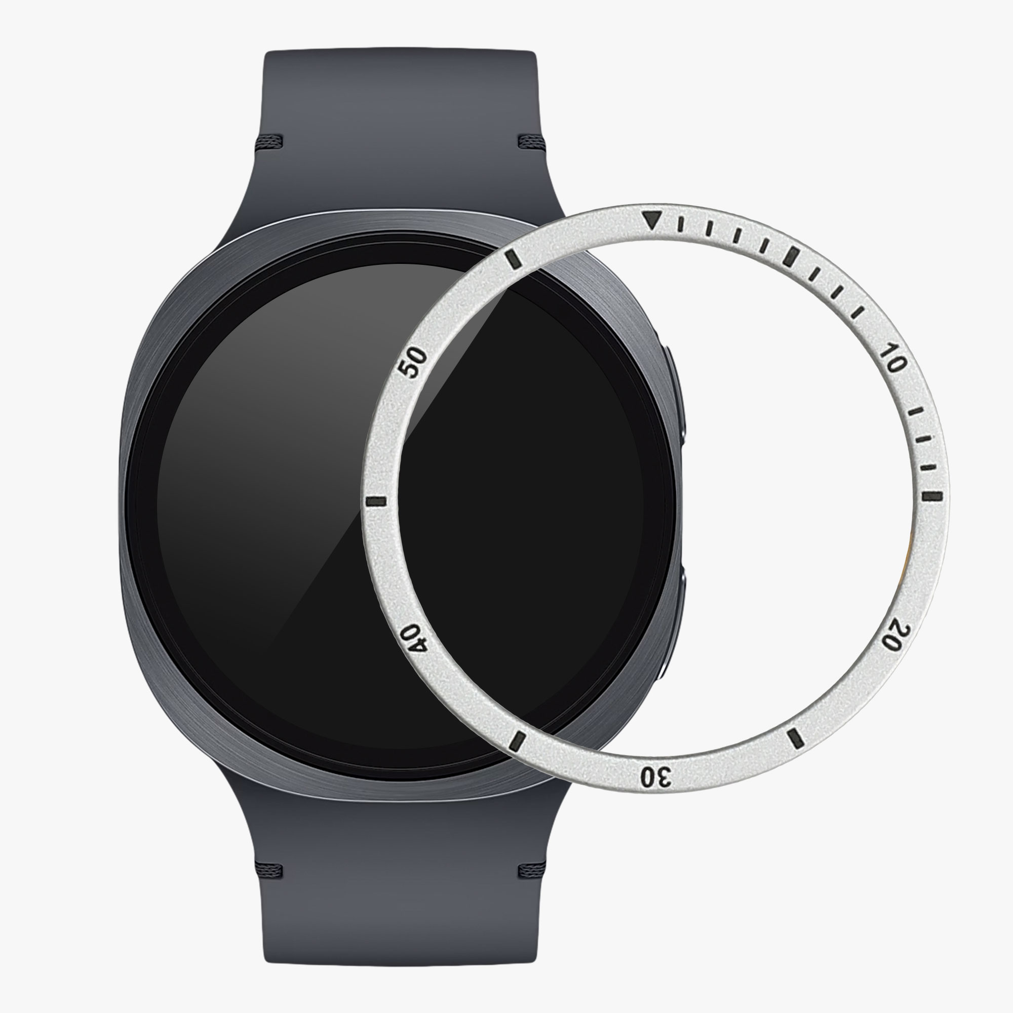 Ochranný rámeček na hodinky Galaxy Watch 8 (44mm) kwmobile stříbrný/černý